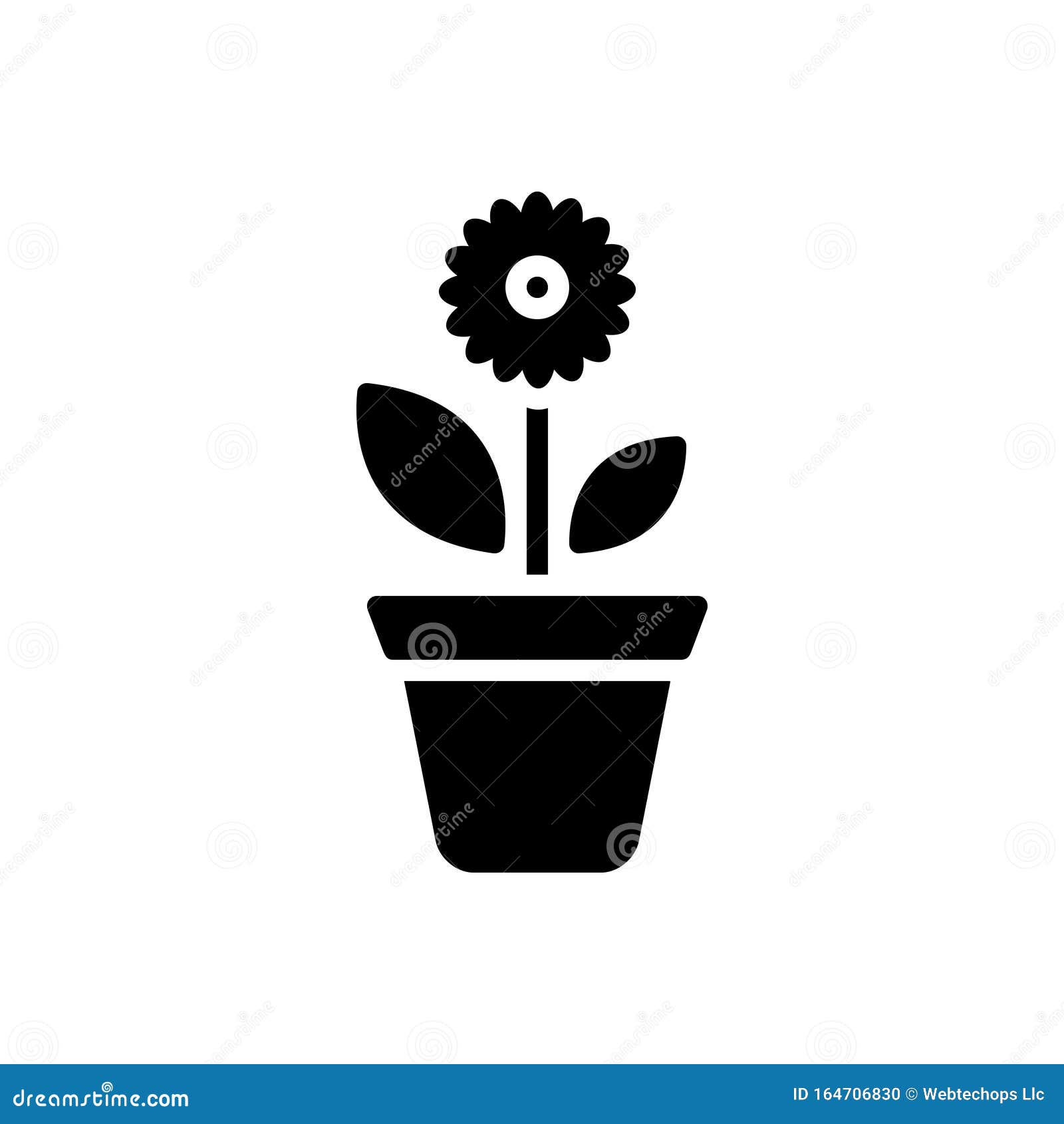 black solid icon for plant, foliage and greenstuff