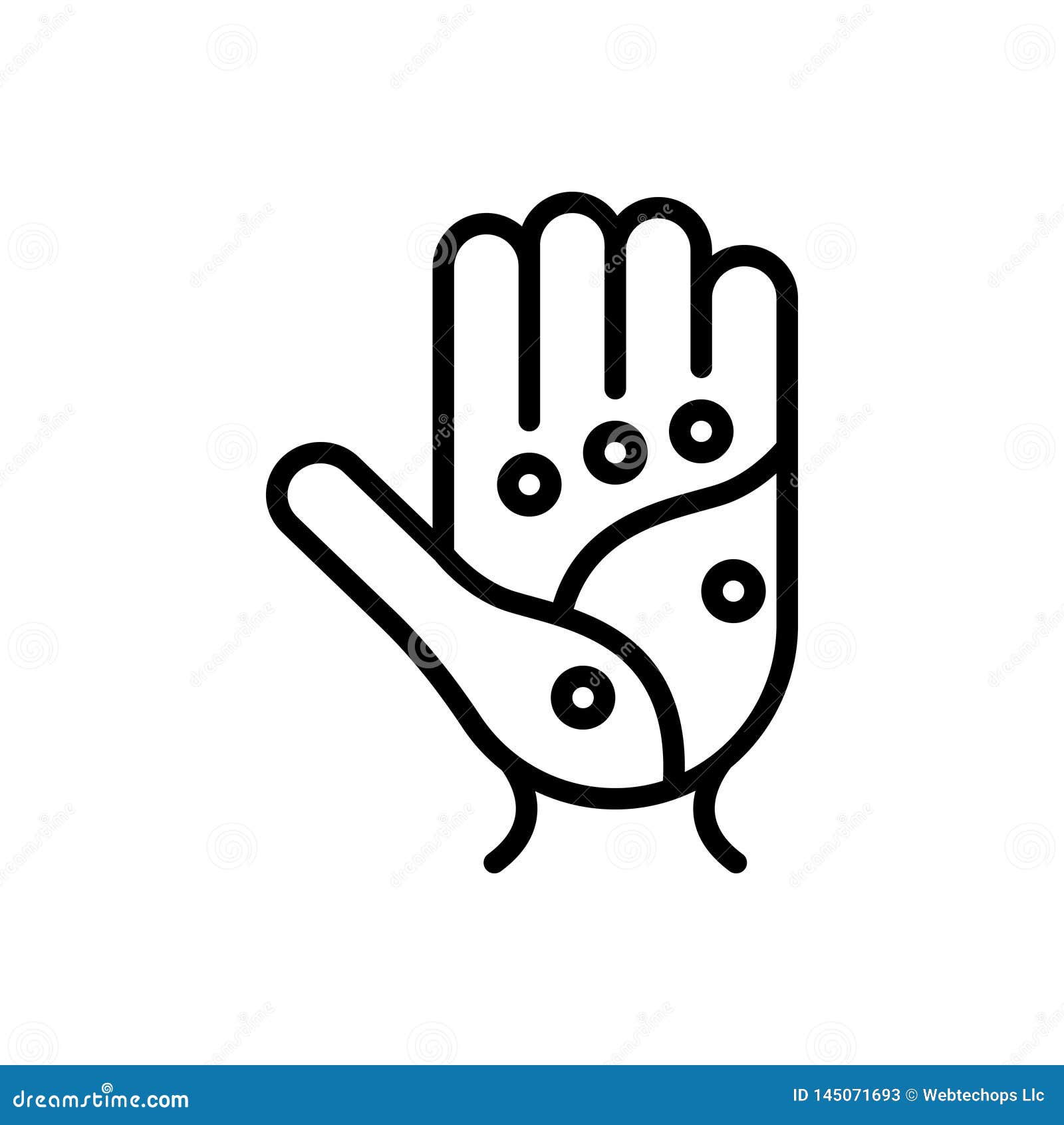 Black Line Icon for Point, Spot and Palm Stock Vector - Illustration of ...