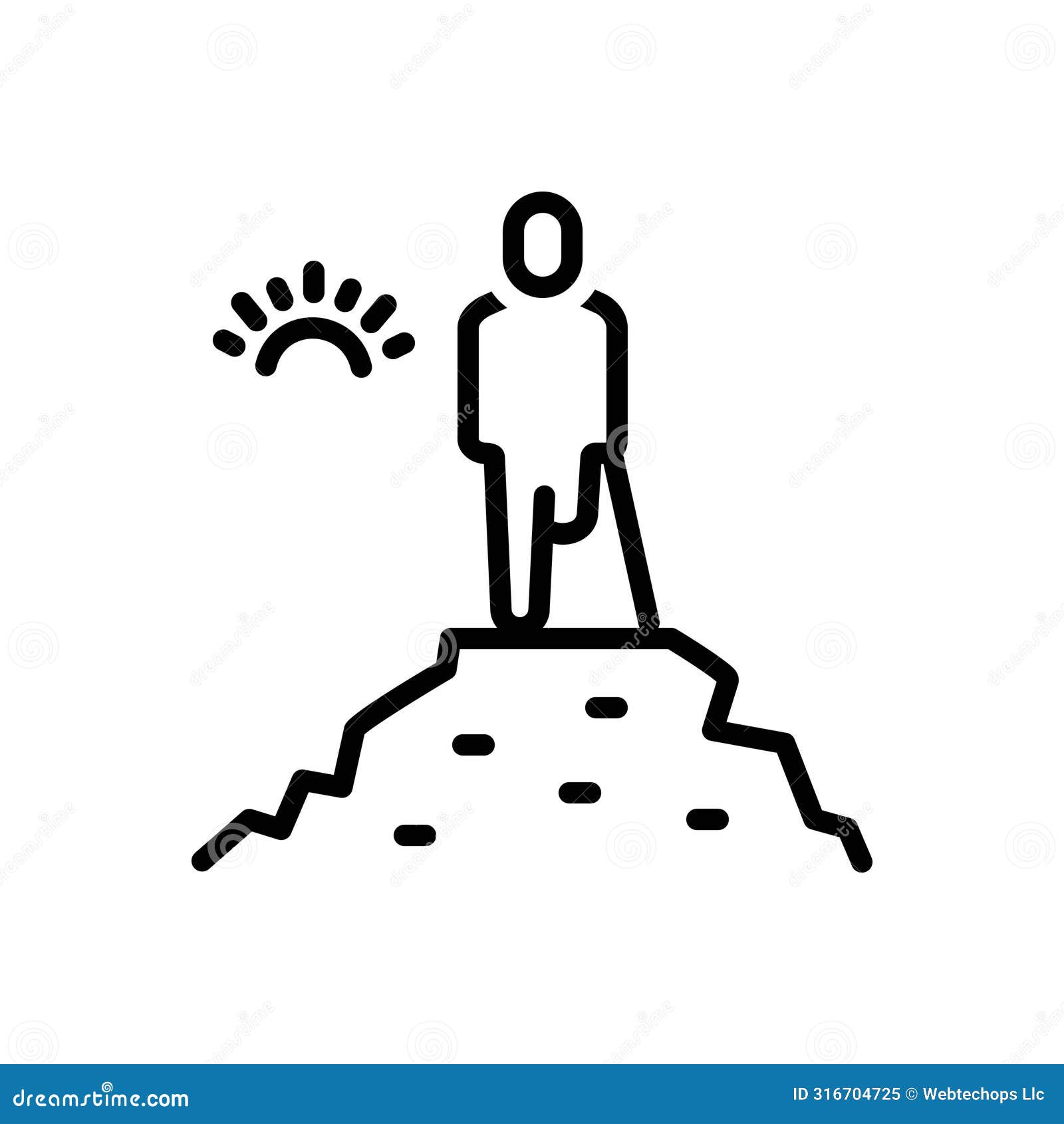 black line icon for possible, limping and climb