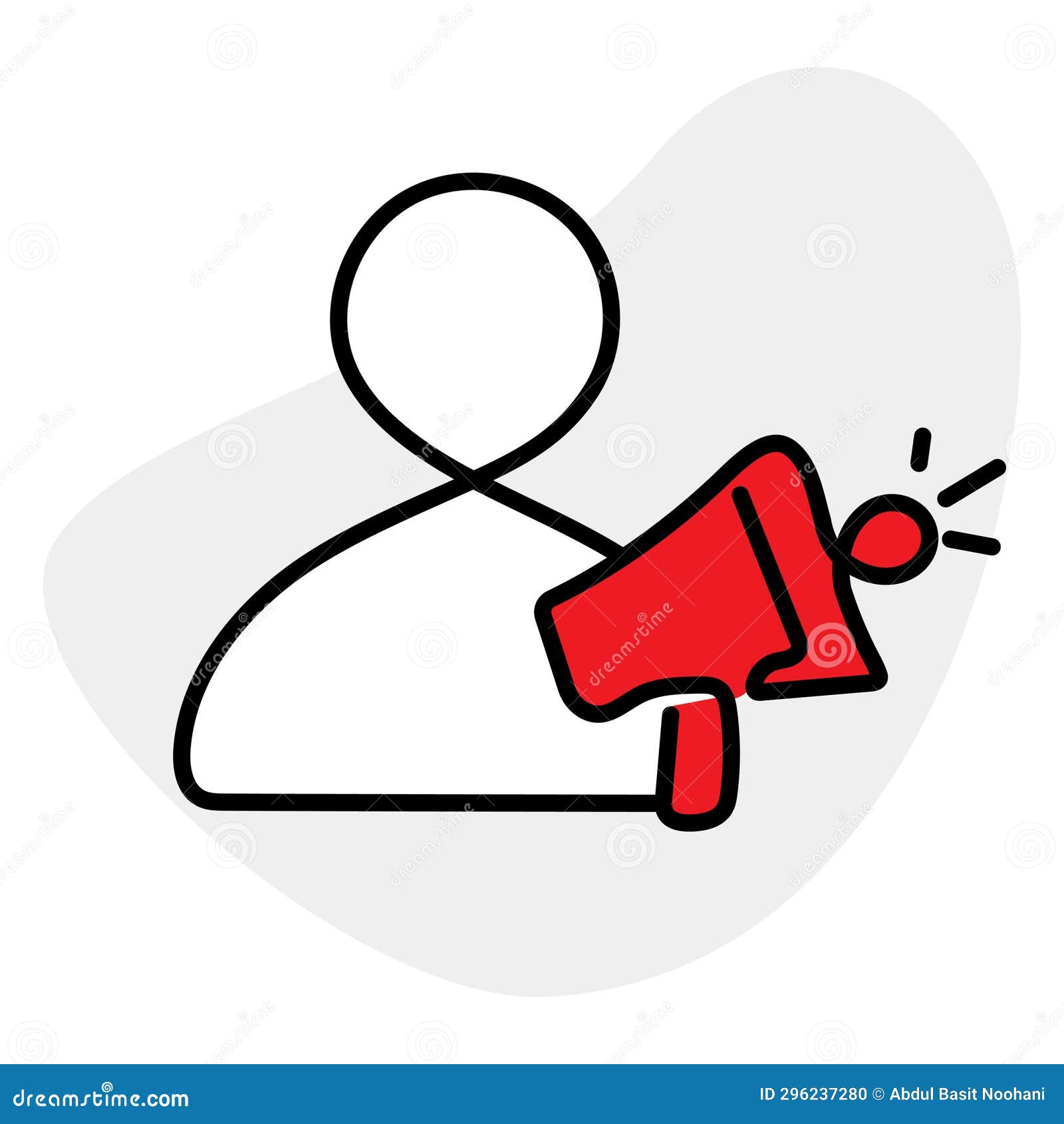 An Icon of a Profile Announcement with a Megaphone. Stock Vector