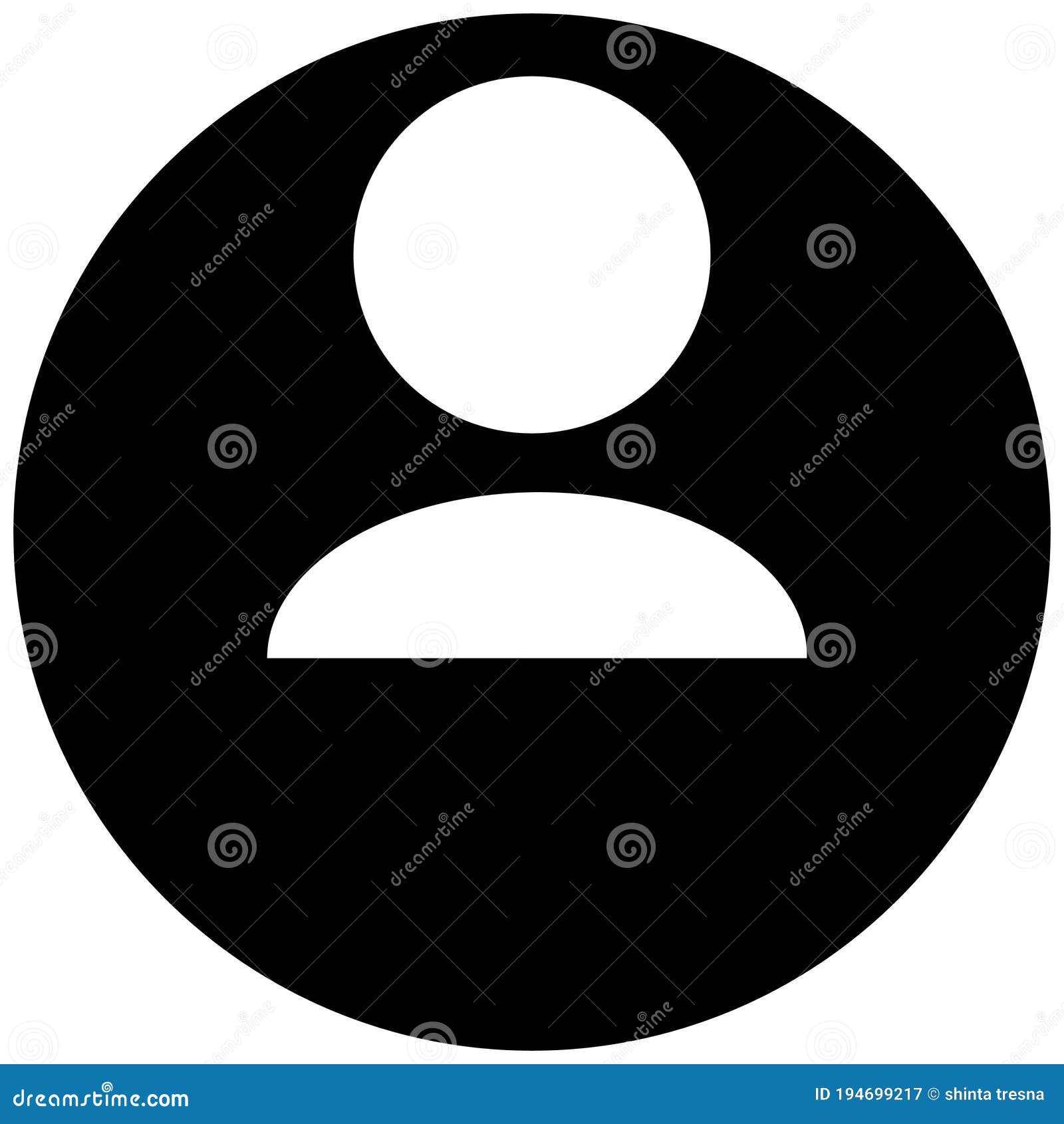 A Icon Profile with Circle Color Black and Background Color White Stock  Image - Illustration of black, icon: 194699217