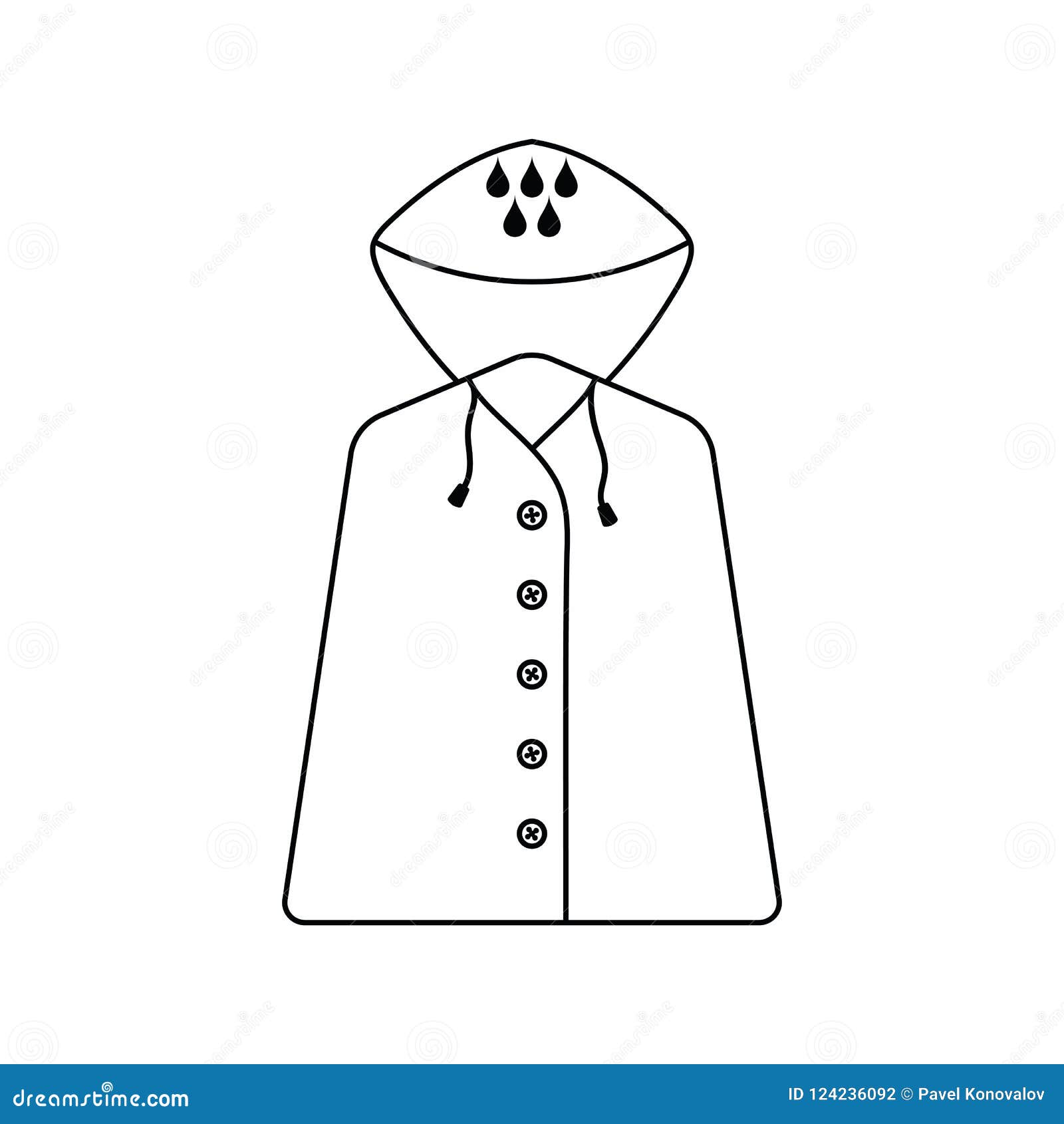 Icon of raincoat stock vector. Illustration of clothes - 124236092