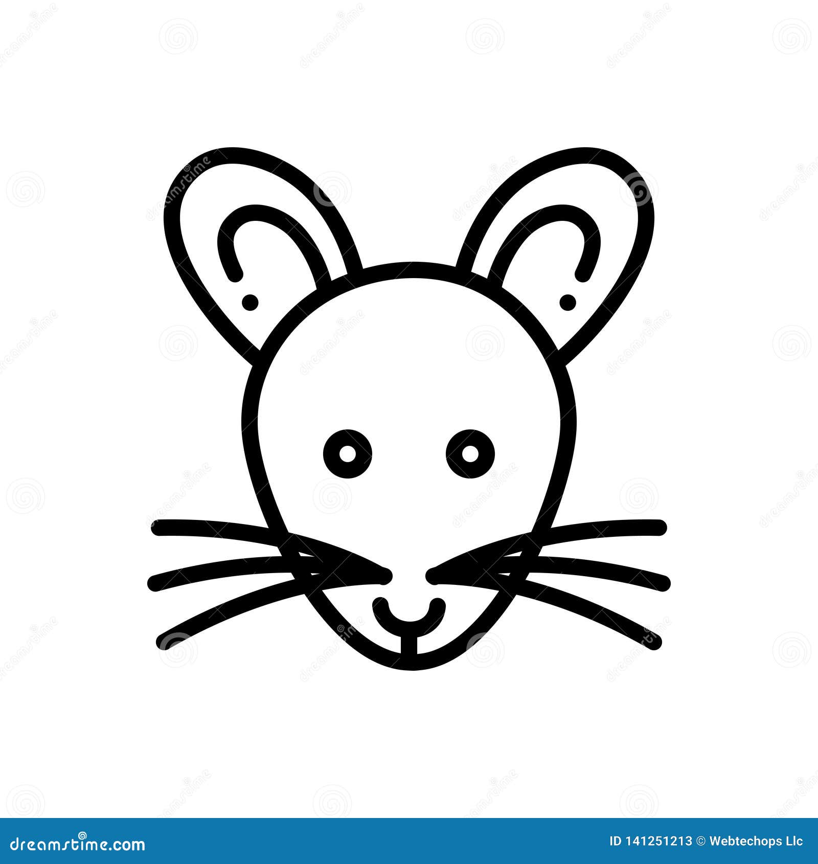 black line icon for rat, mouse and raton