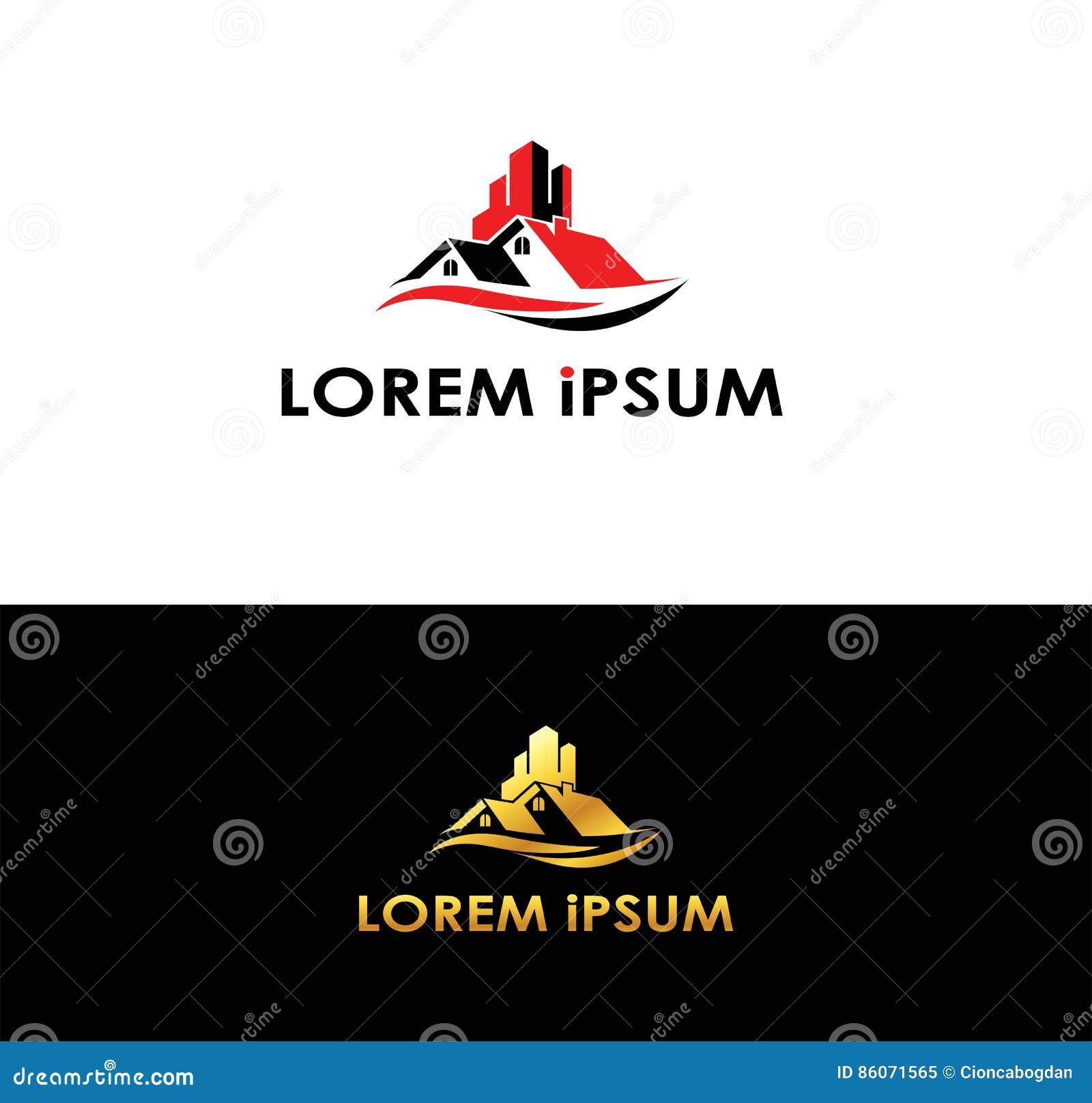 Icon for Real Estate, Construction and Insurance Business Stock Vector