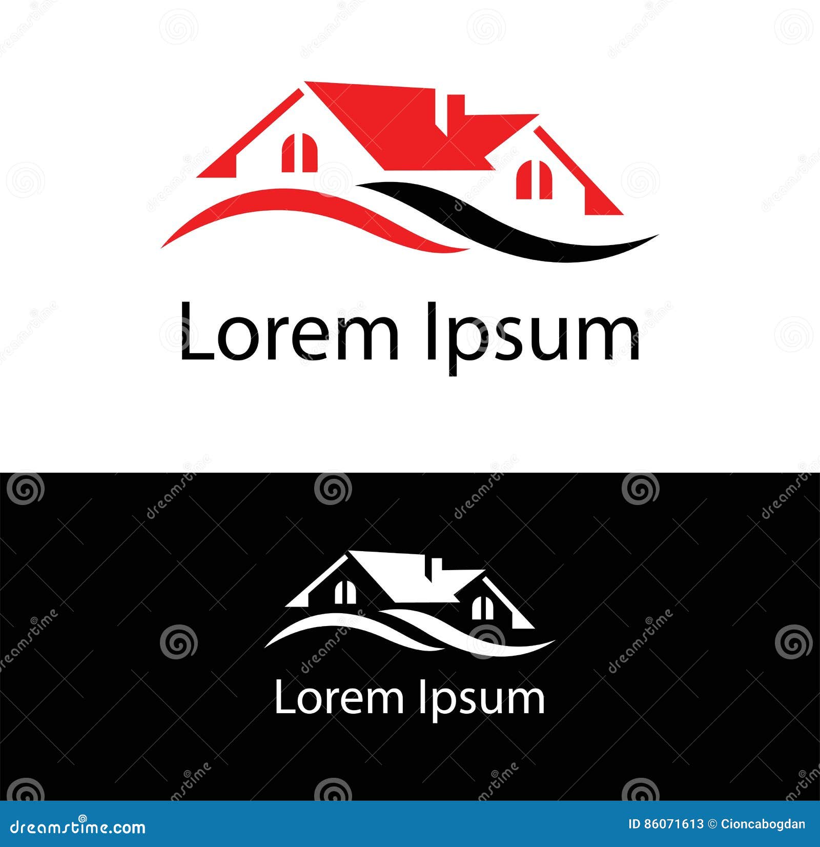 Icon for Real Estate, Construction and Insurance Business Stock Vector