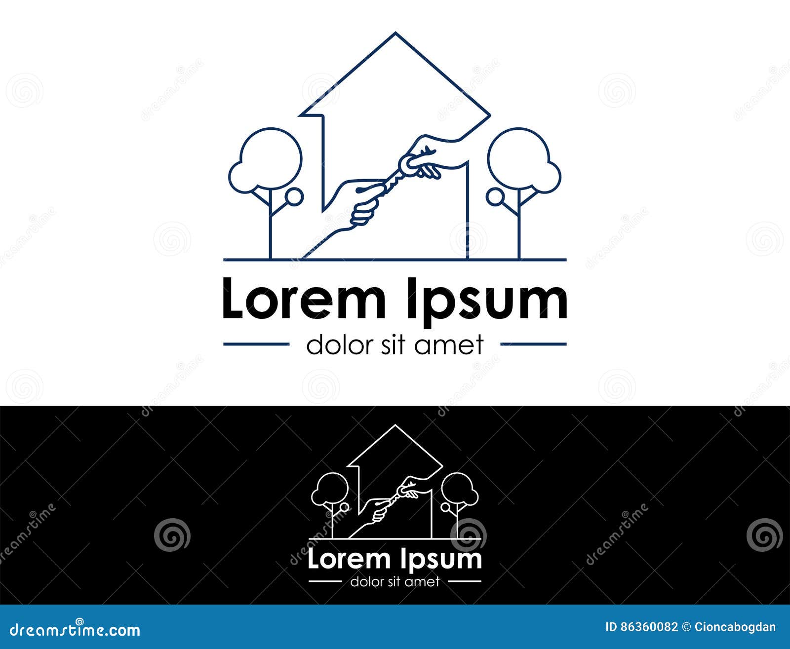 Icon for Real Estate, Construction and Insurance Business Stock Vector