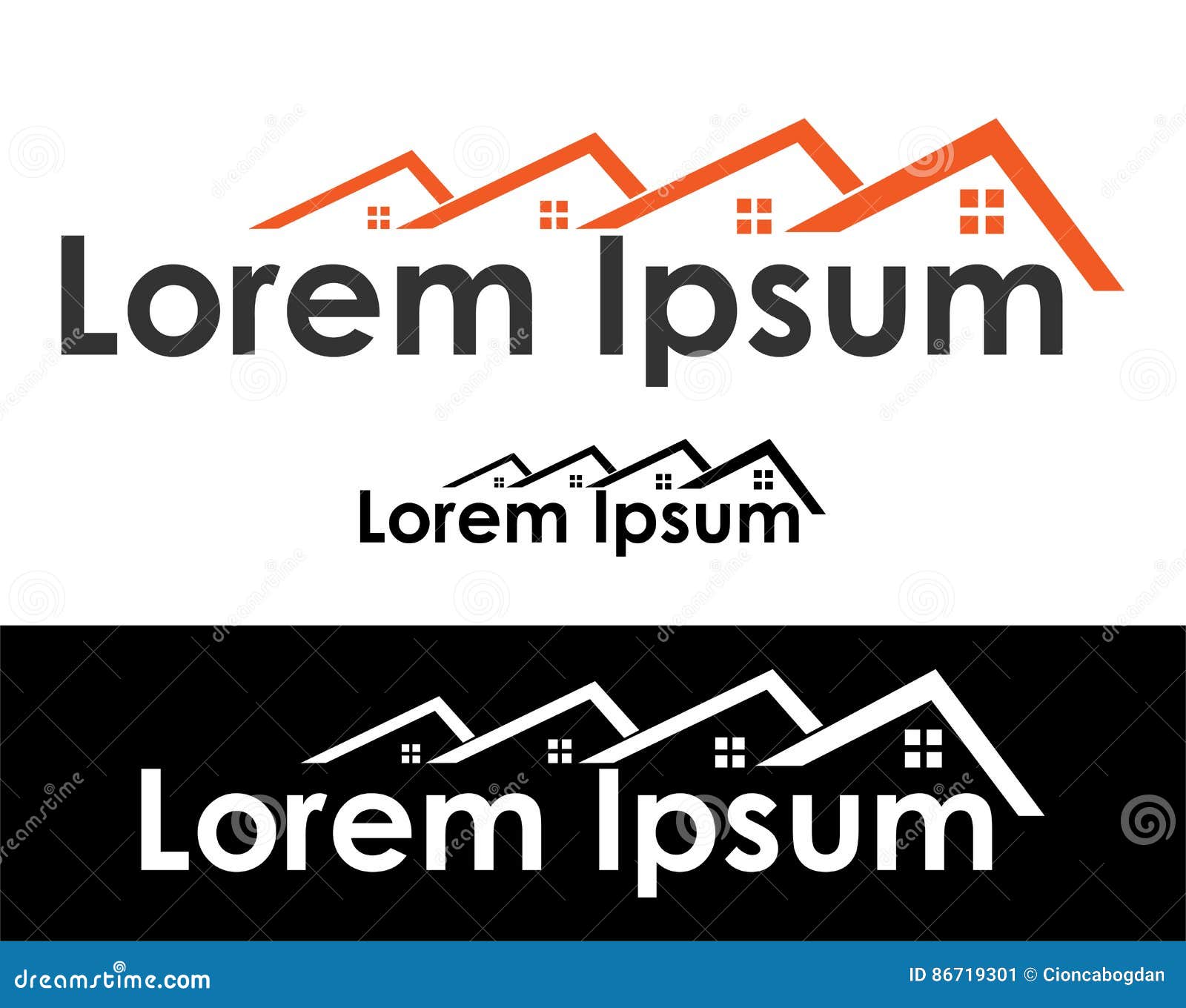 Icon for Real Estate, Construction and Insurance Business Stock Vector