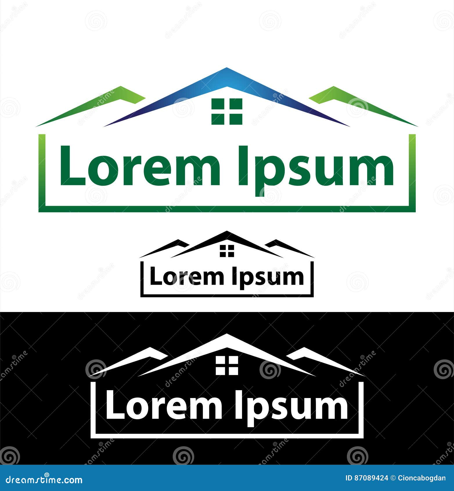 Icon for Real Estate, Construction and Insurance Business Stock Vector