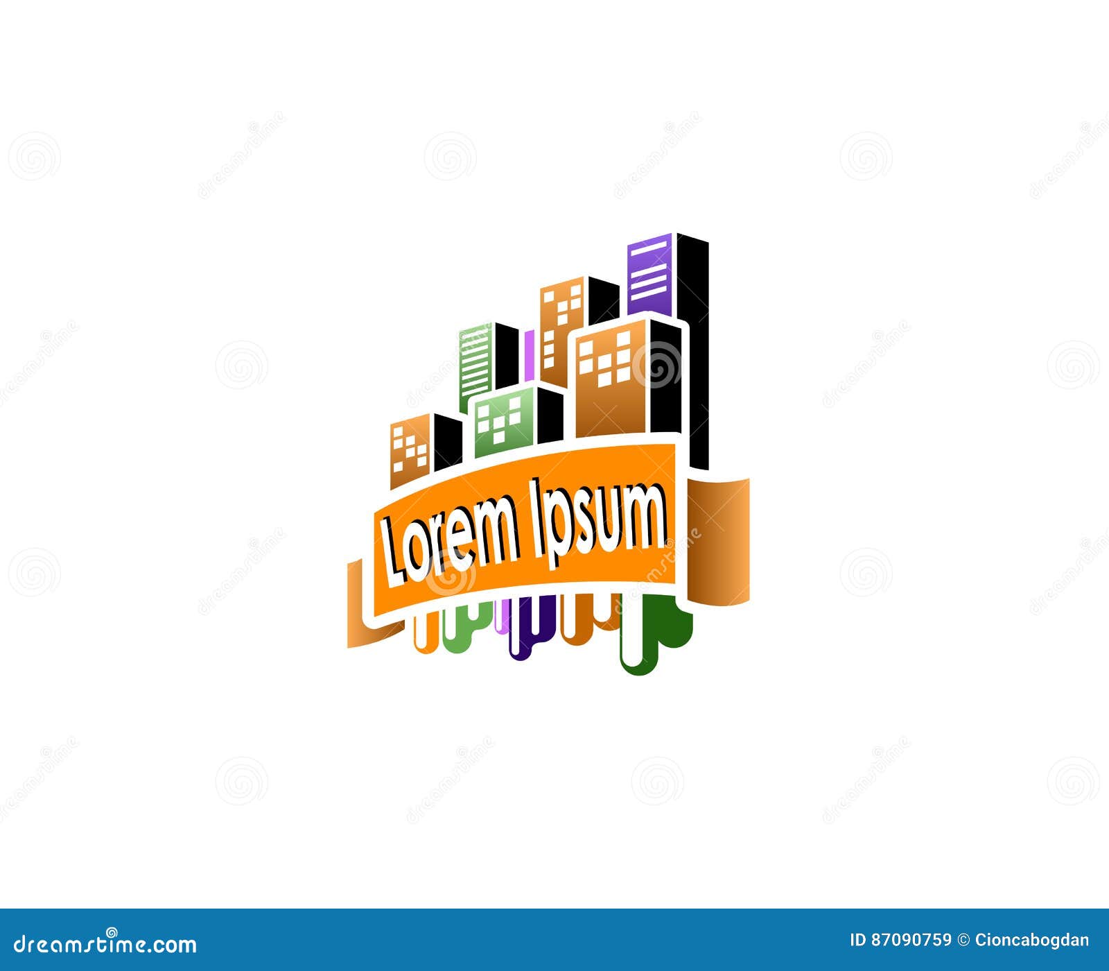 Icon for Real Estate, Construction and Insurance Business Stock Vector