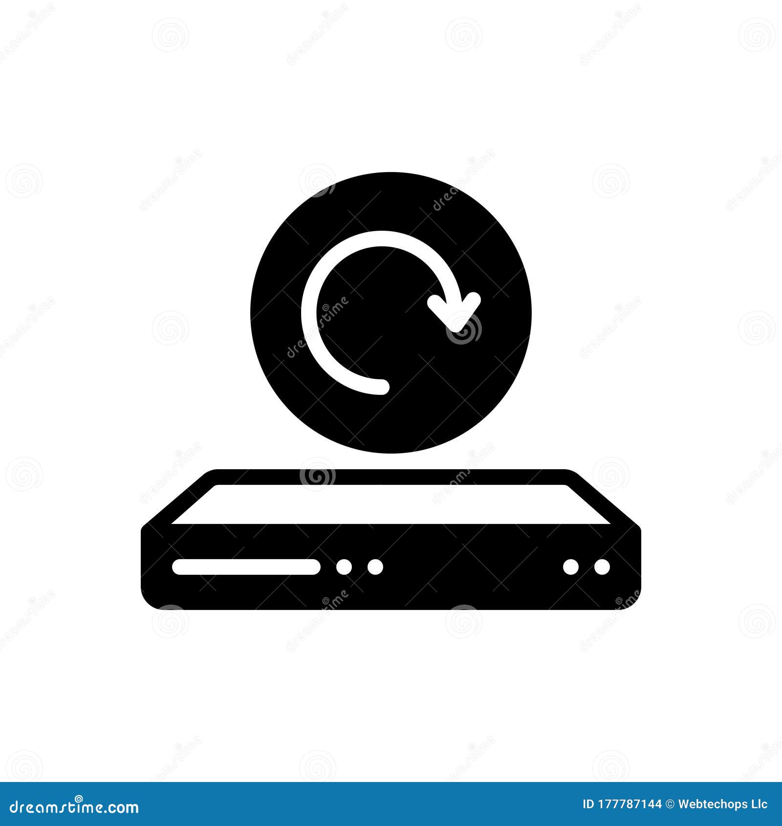 Black Solid Icon for Recover, Refresh and Disk Stock Vector - Illustration  of logotype, refresh: 177787144