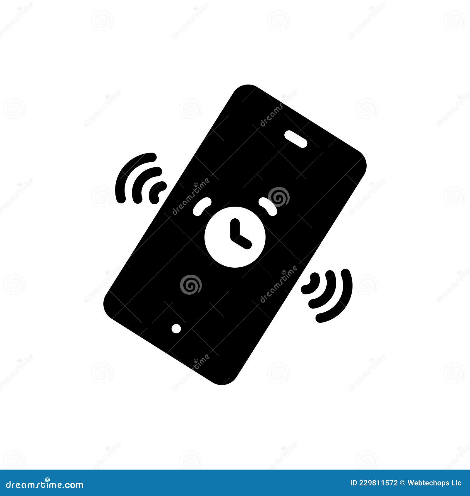 Black Solid Icon for Remind, Sound and Record Stock Vector