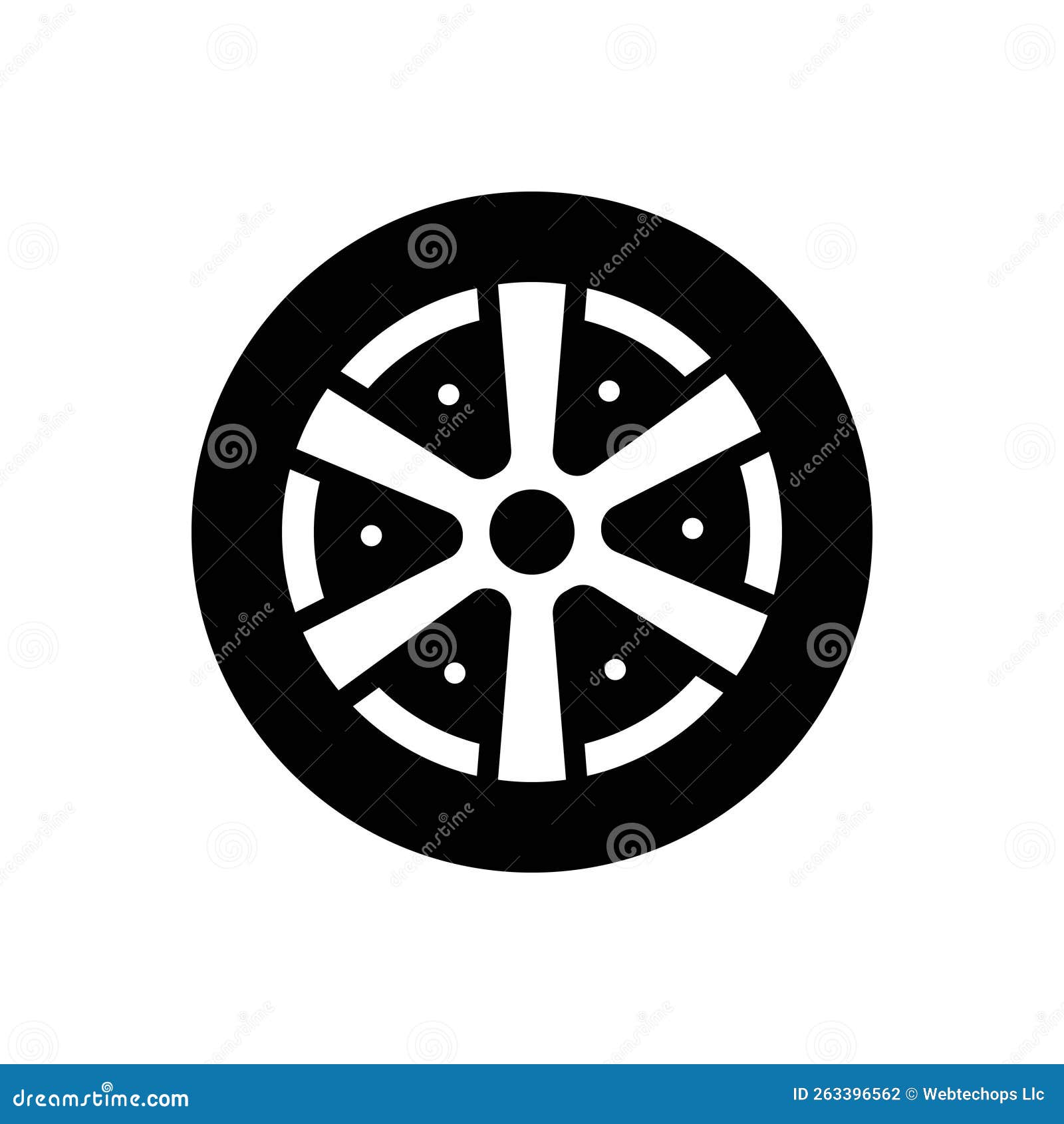 Black Solid Icon for Rim, Tire and Wheel Stock Vector Illustration of