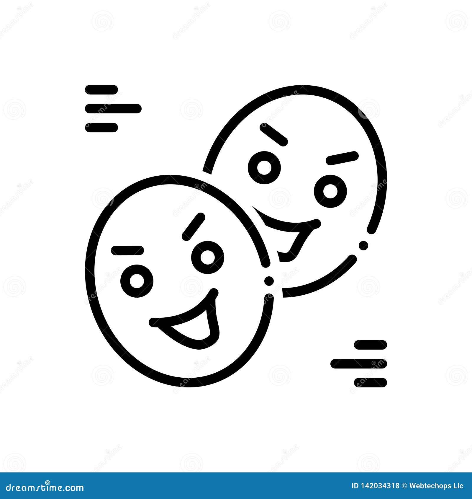 black line icon for roleplay, playact and pretend