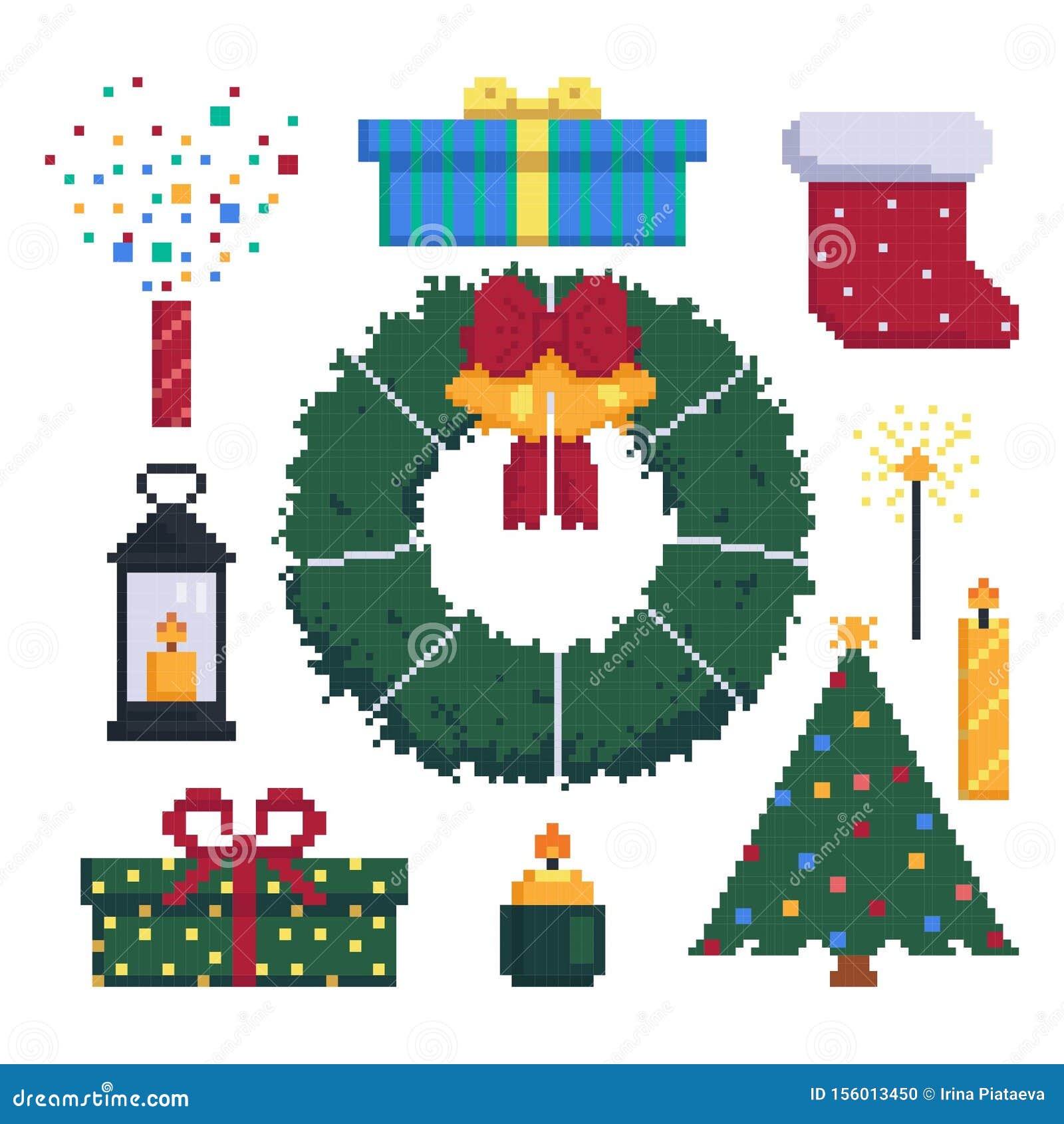 Icon Set For Christmas Decoration. Items For The Holiday