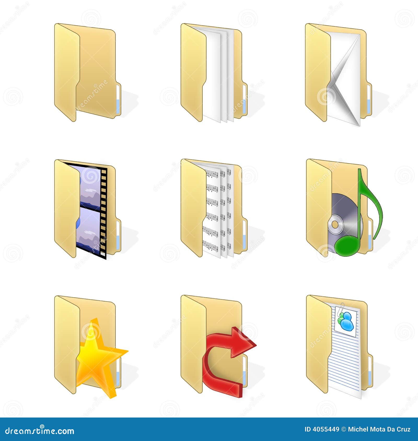 Icon set folders stock illustration. Illustration of blue - 4055449