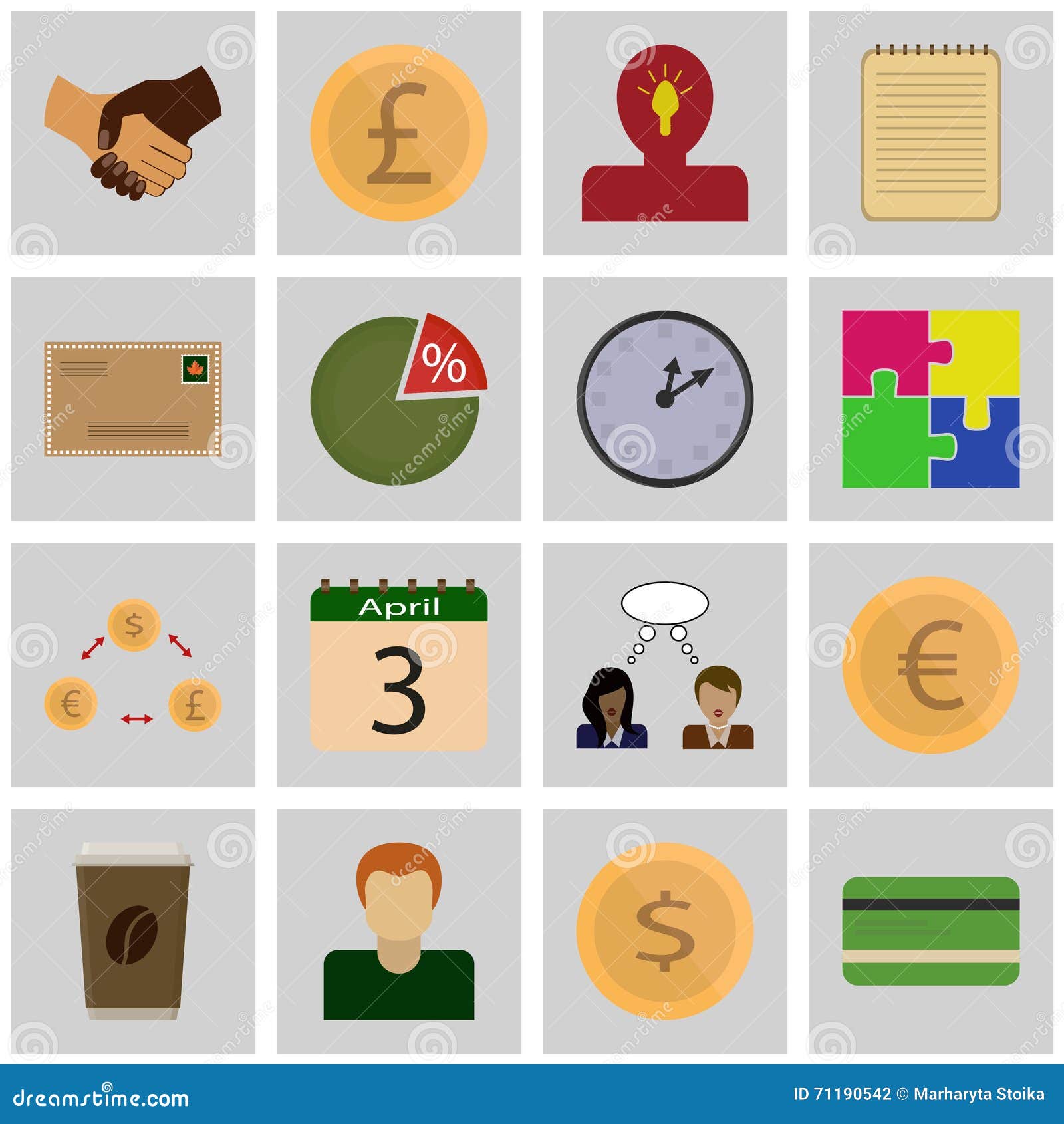 Icon Set Gray, Square / Icons Earnings/ Vector Icon Earnings Stock