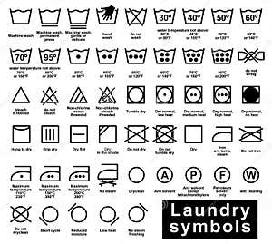 Icon Set Of Laundry Symbols Vector Illustration CartoonDealer 