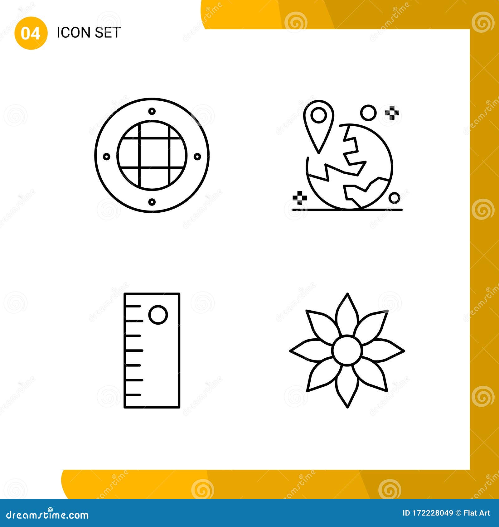 4 icon set. line style icon pack. outline s  on white backgound for responsive website ing