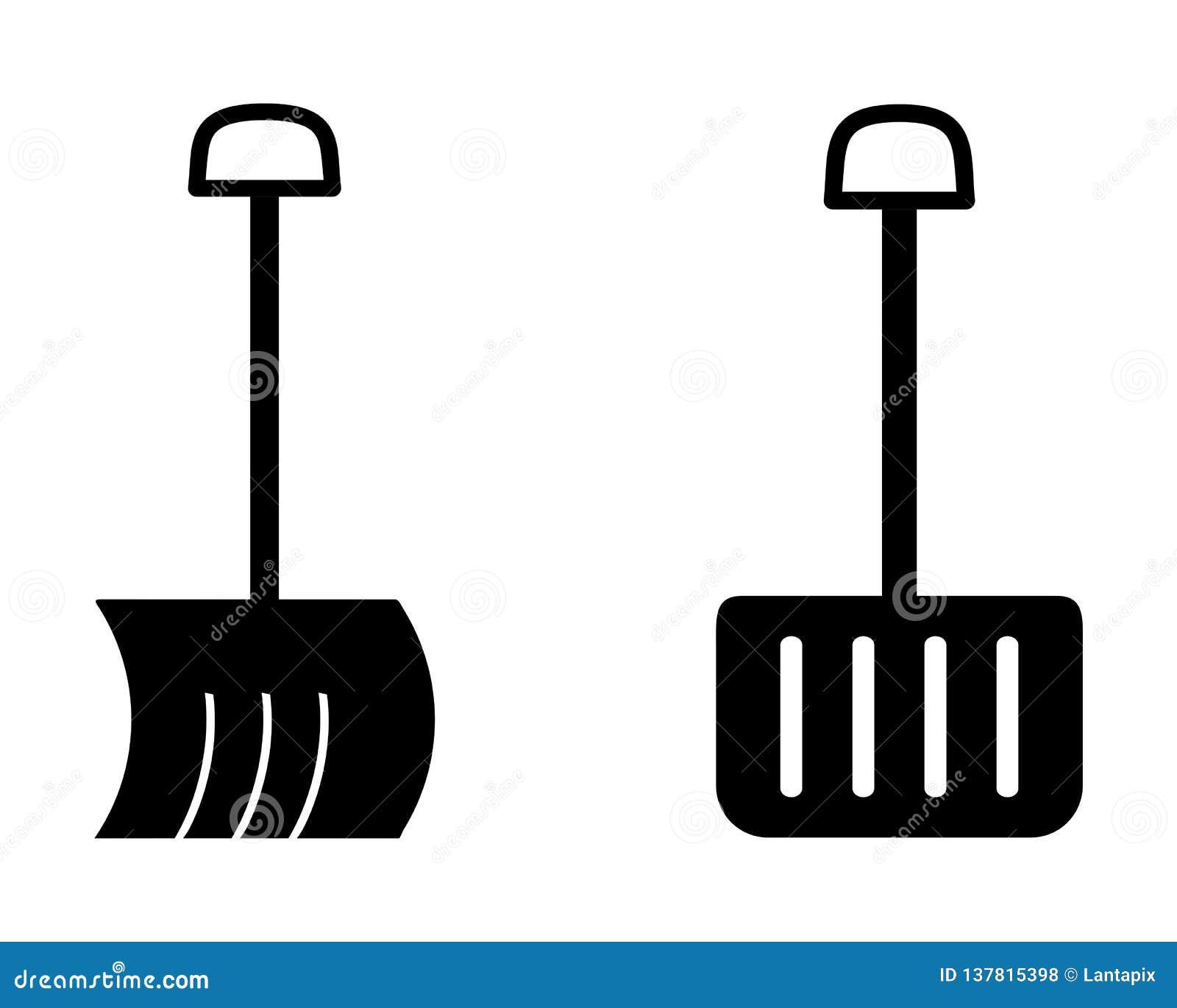 Download Icon set snow shovel stock vector. Illustration of black ...