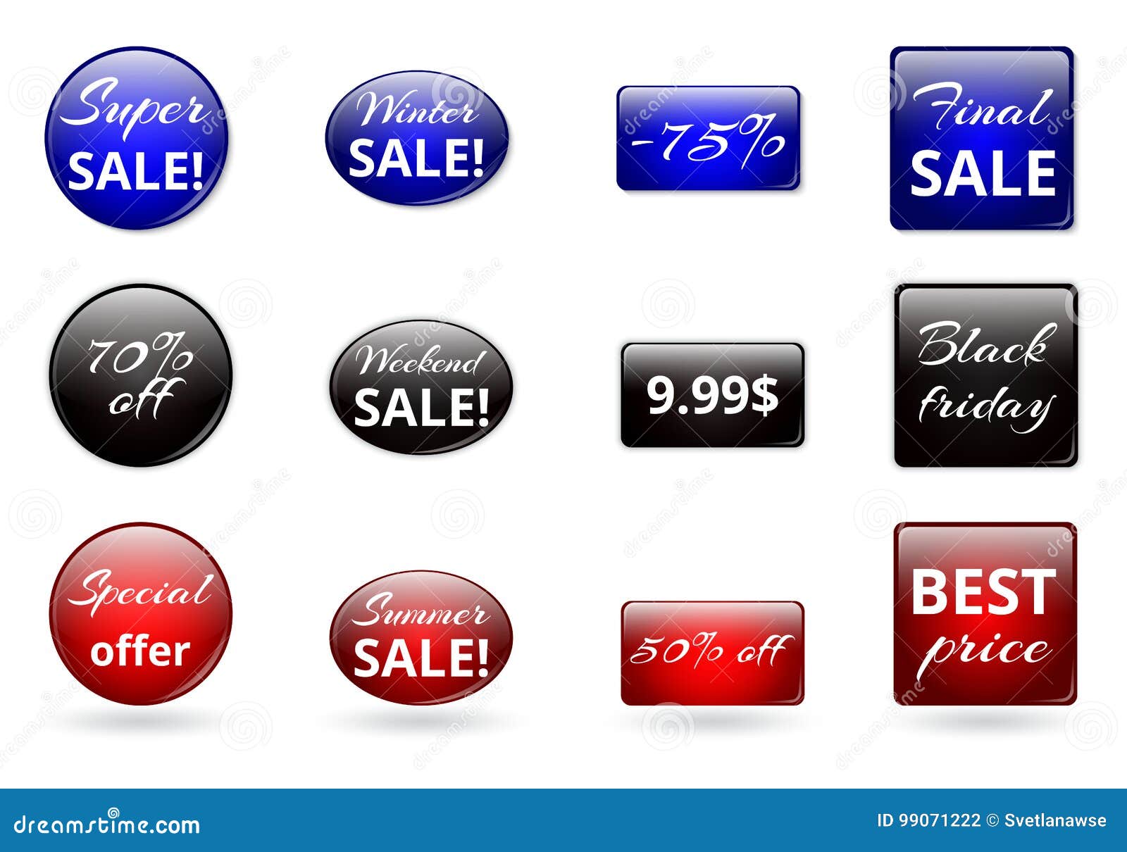 Icon set special offers stock vector. Illustration of illuminated