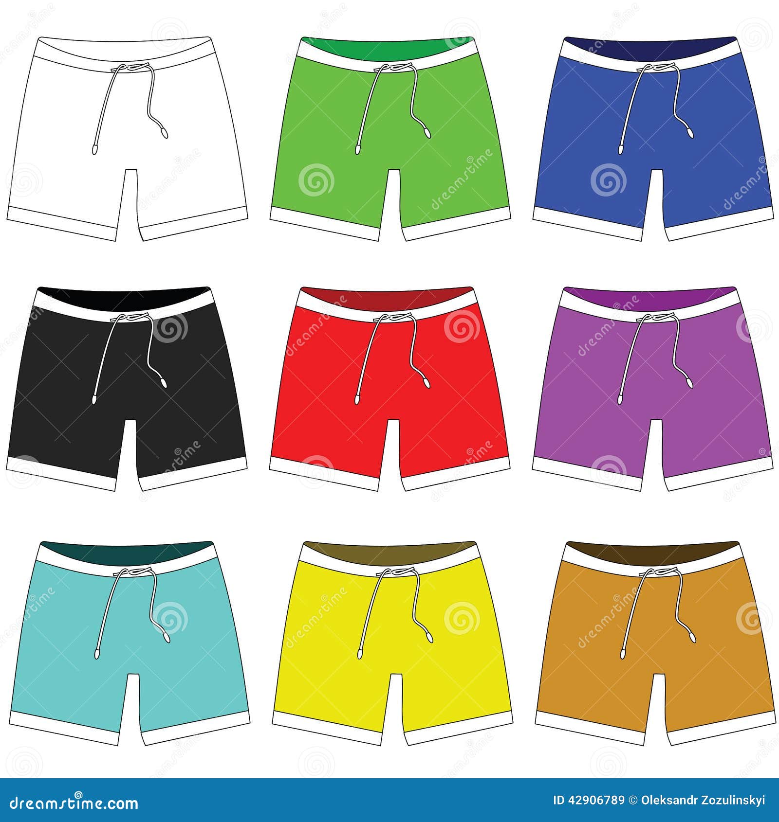 Icon of Shorts in Different Colors. Raster Stock Illustration ...