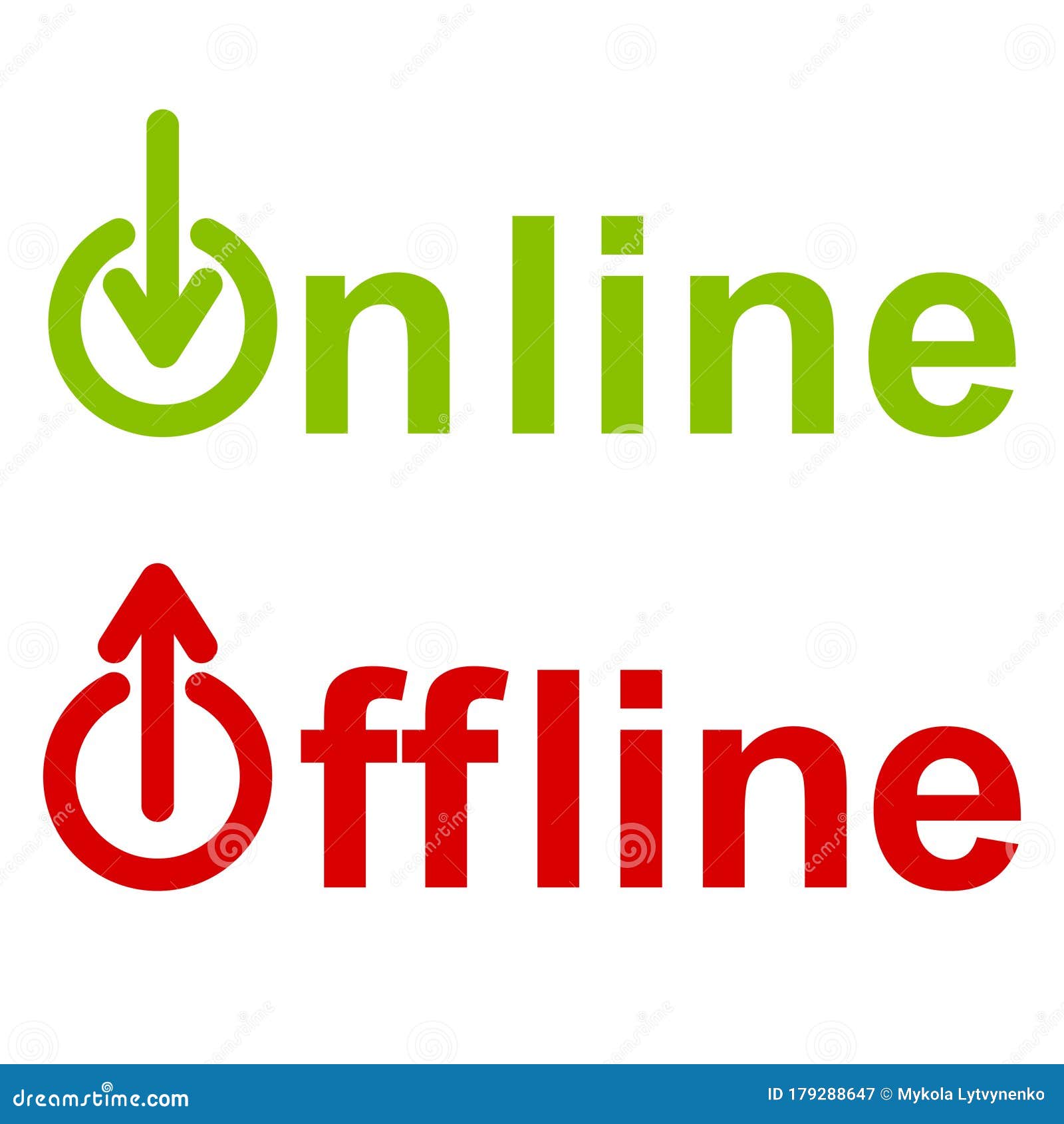  Icon  Sign Service Online  Offline  On Off Vector Symbol 