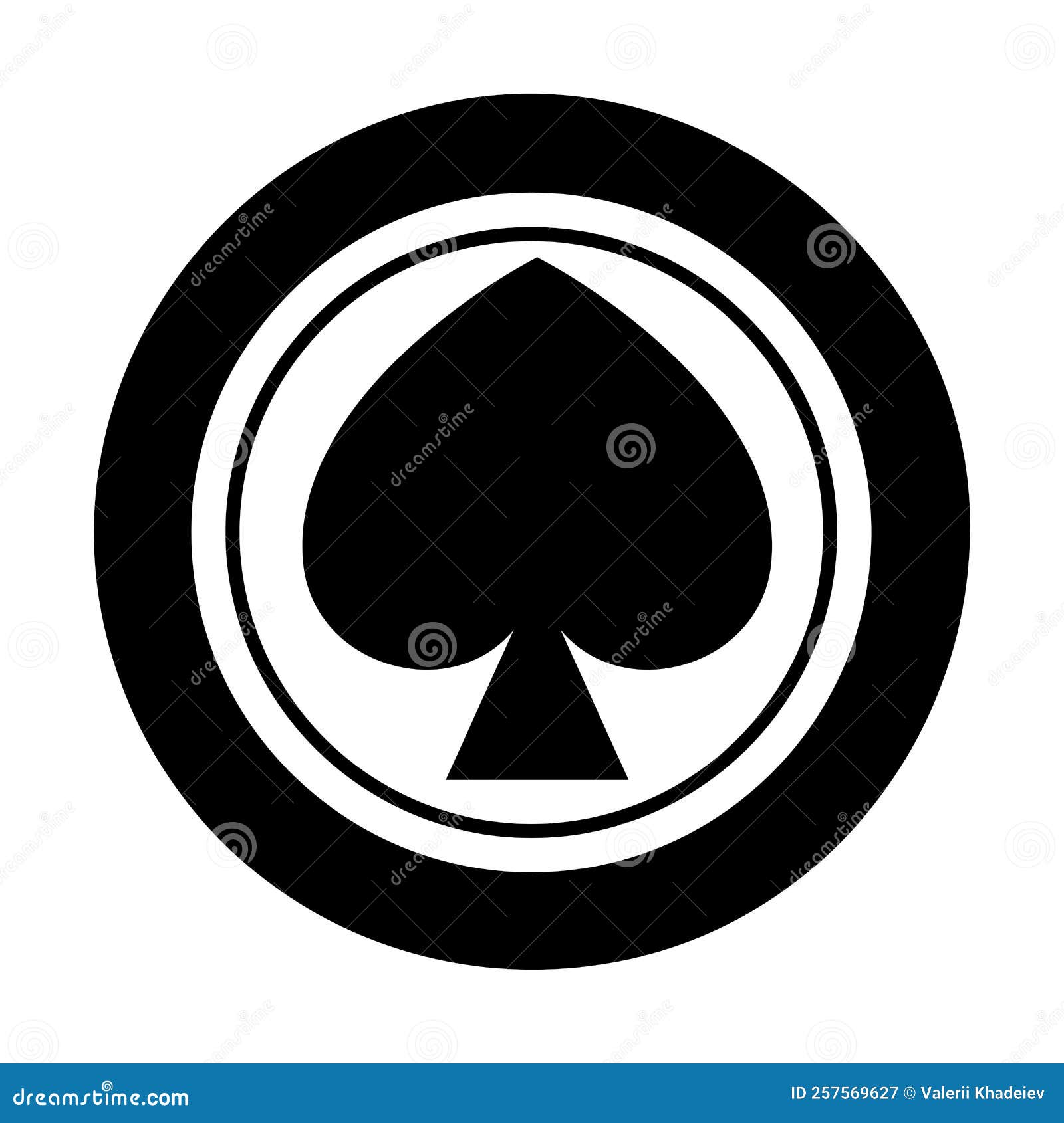 Icon Spades Shape. Gambling Symbol, Object Stock Vector Illustration
