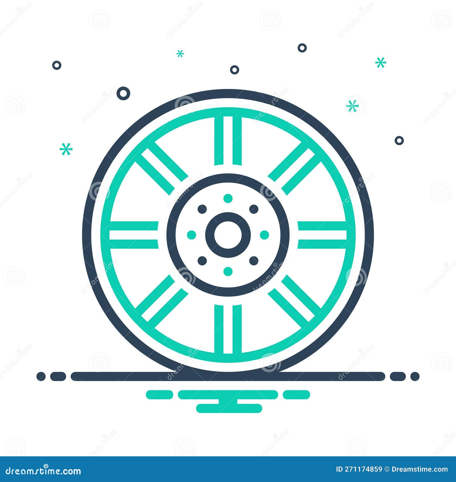 Mix Icon for Spoke, Wheel and Cycle Stock Illustration Illustration of symbol, tire 271174859