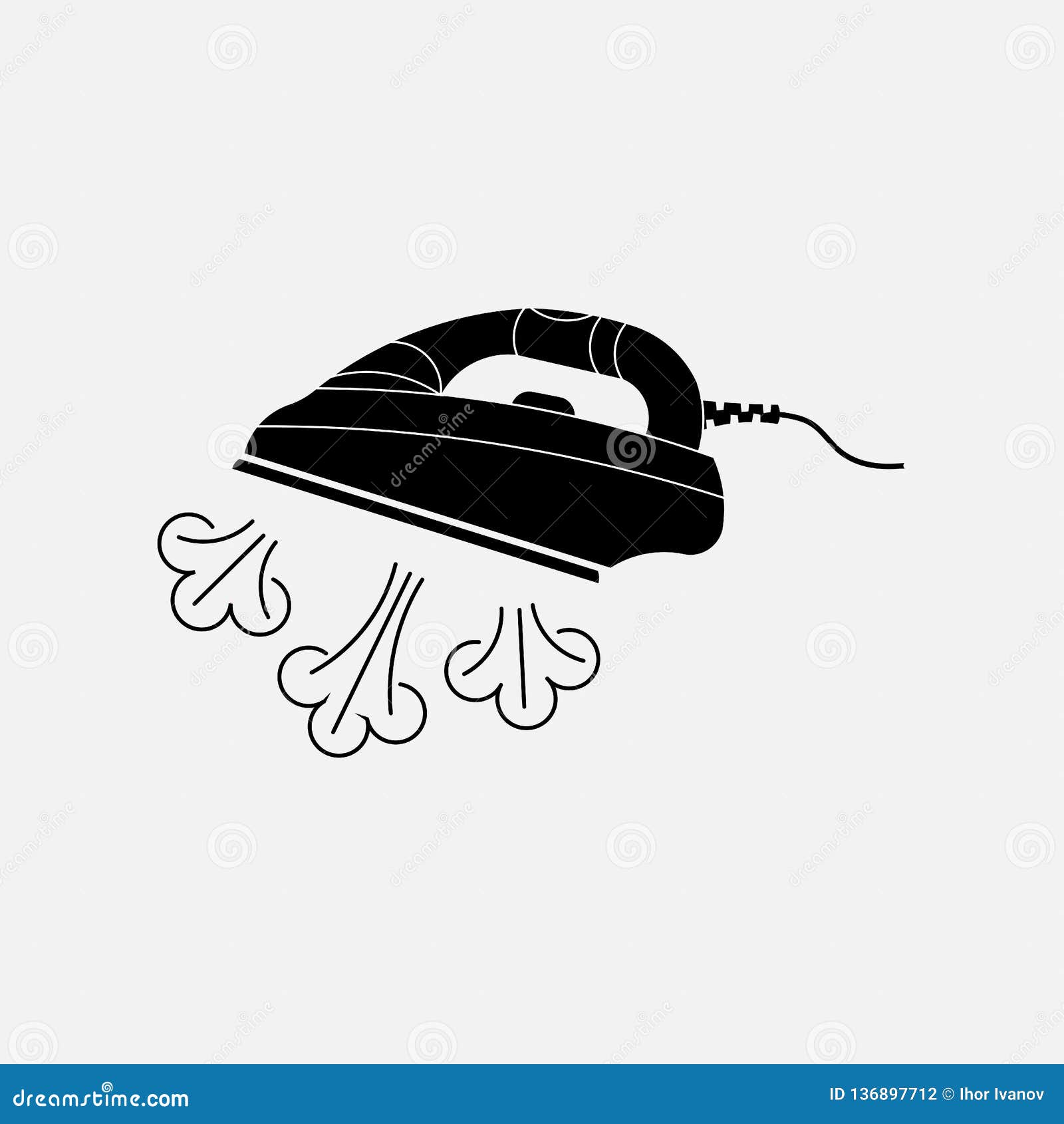 Icon steam irons, laundry stock illustration. Illustration of heat