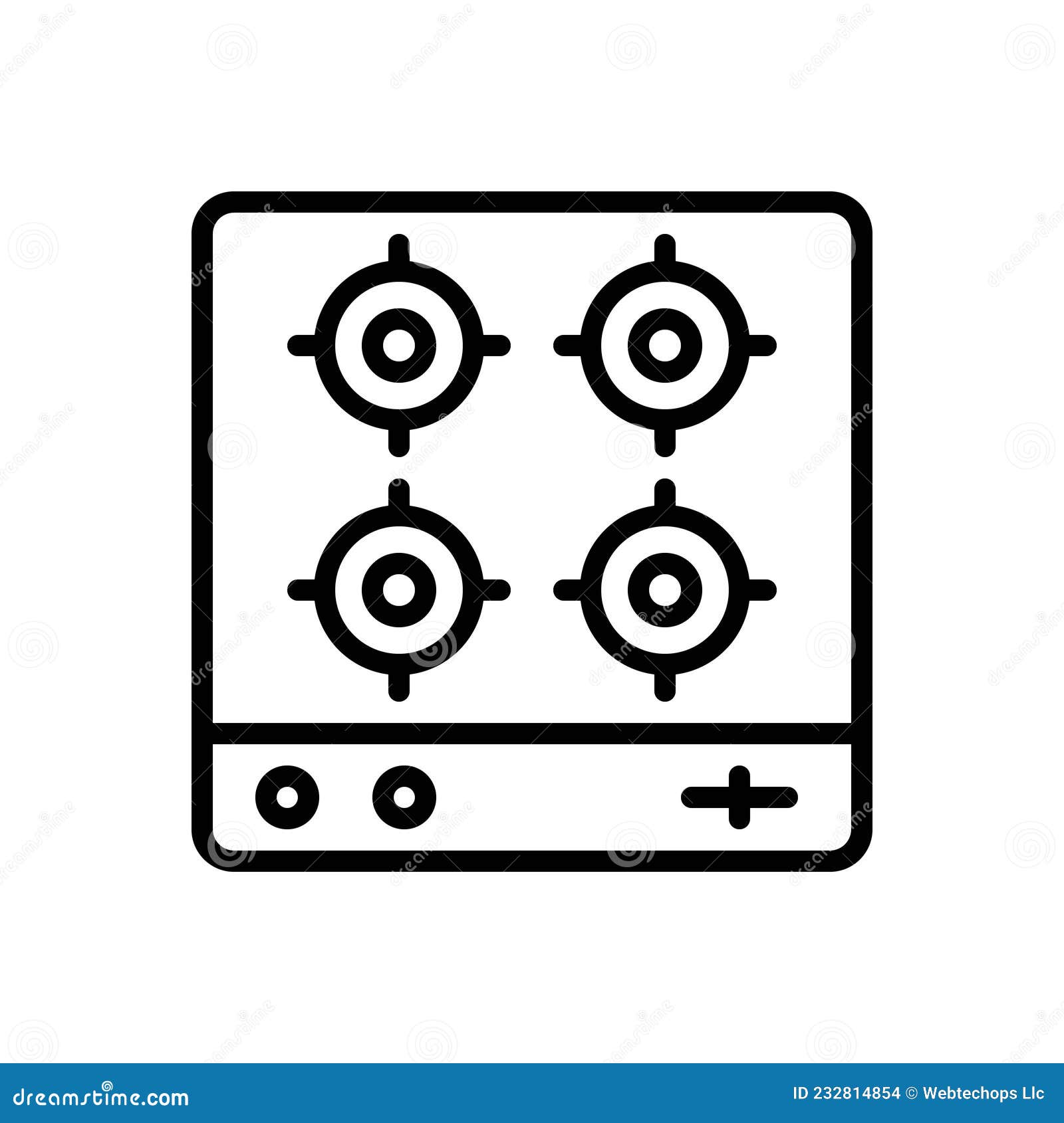 Gas Stove Flame. Realistic Blue Fire Light Effects. Vector Burner Plate