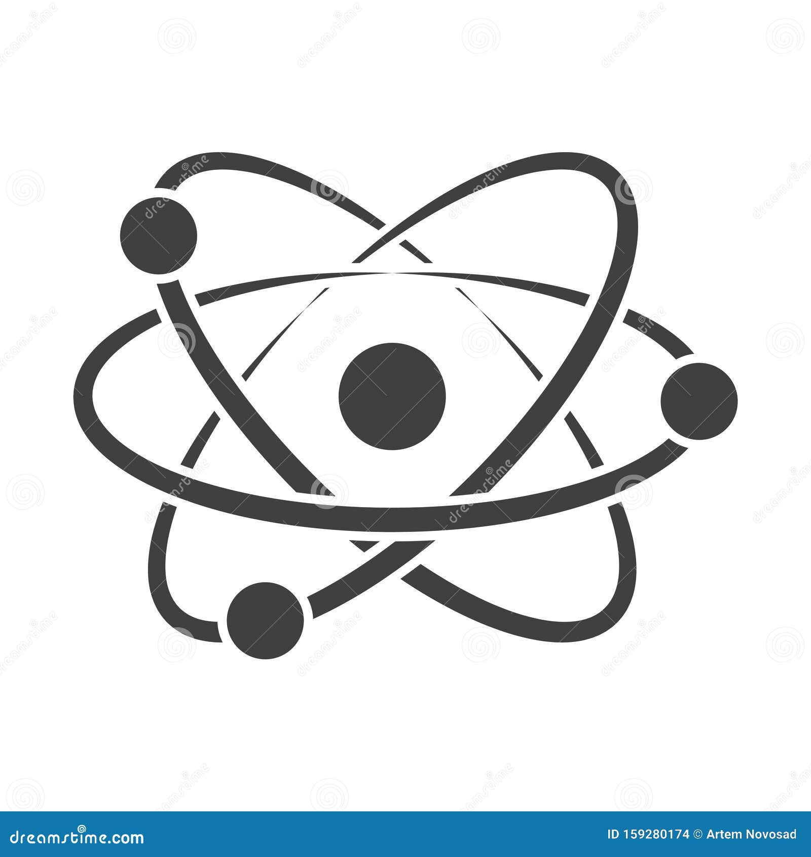 icon structure of the atomic nucleus.  on a white background.