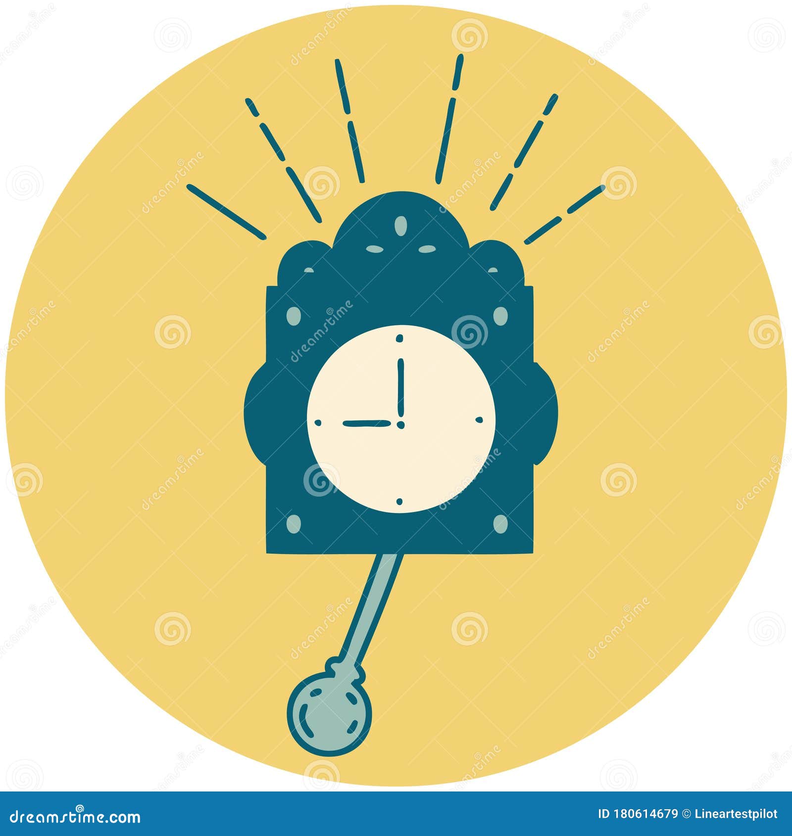 Icon of Tattoo Style Ticking Clock Stock Vector Illustration of