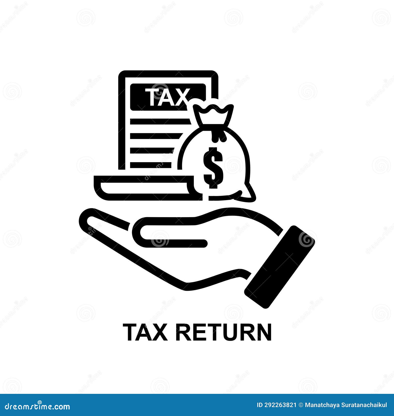 tax return icon. state goverment taxation  on background.