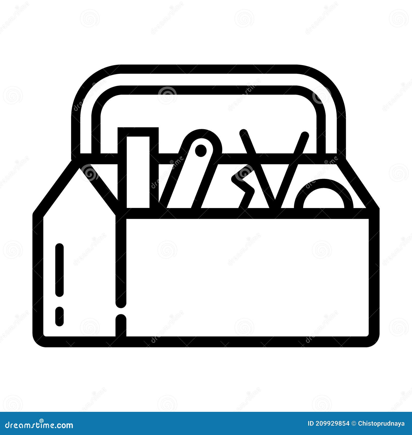 Icon toolbox with tools stock vector. Illustration of element 209929854
