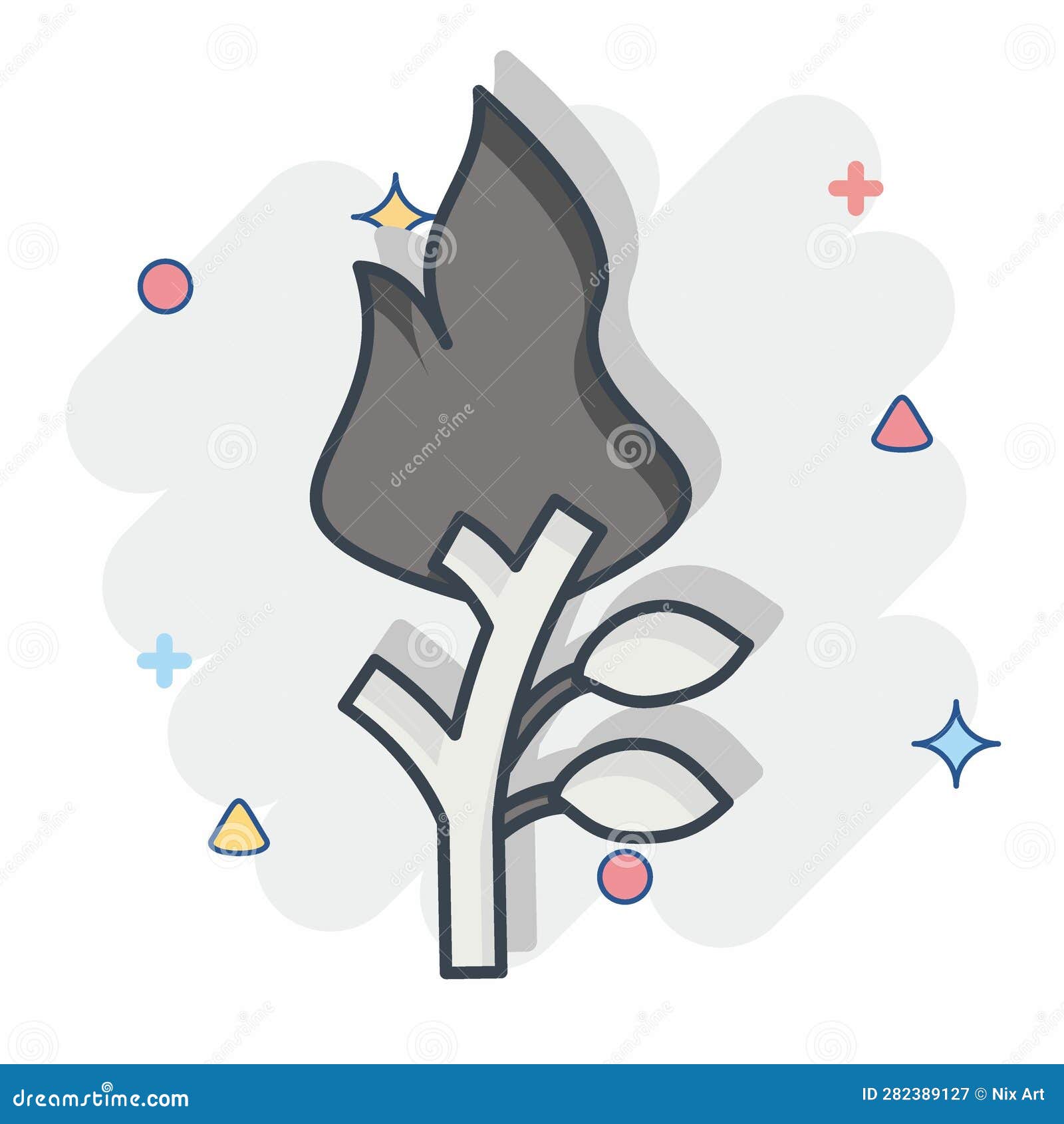 icon torch. related to prehistoric . comic style. simple  editable. simple 