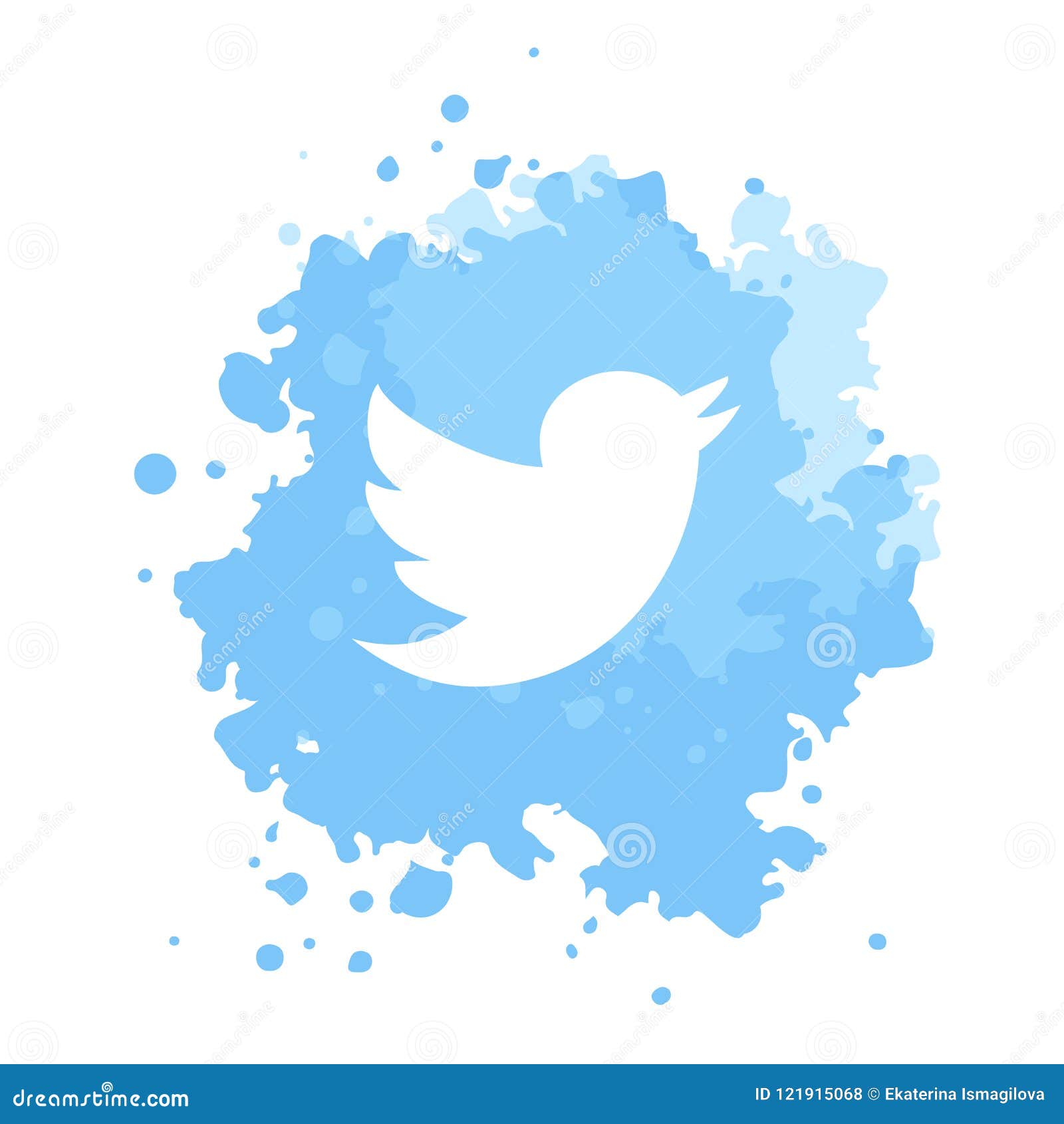 Icon Twitter Logo Vector Watercolor Social Media Illustration Editorial