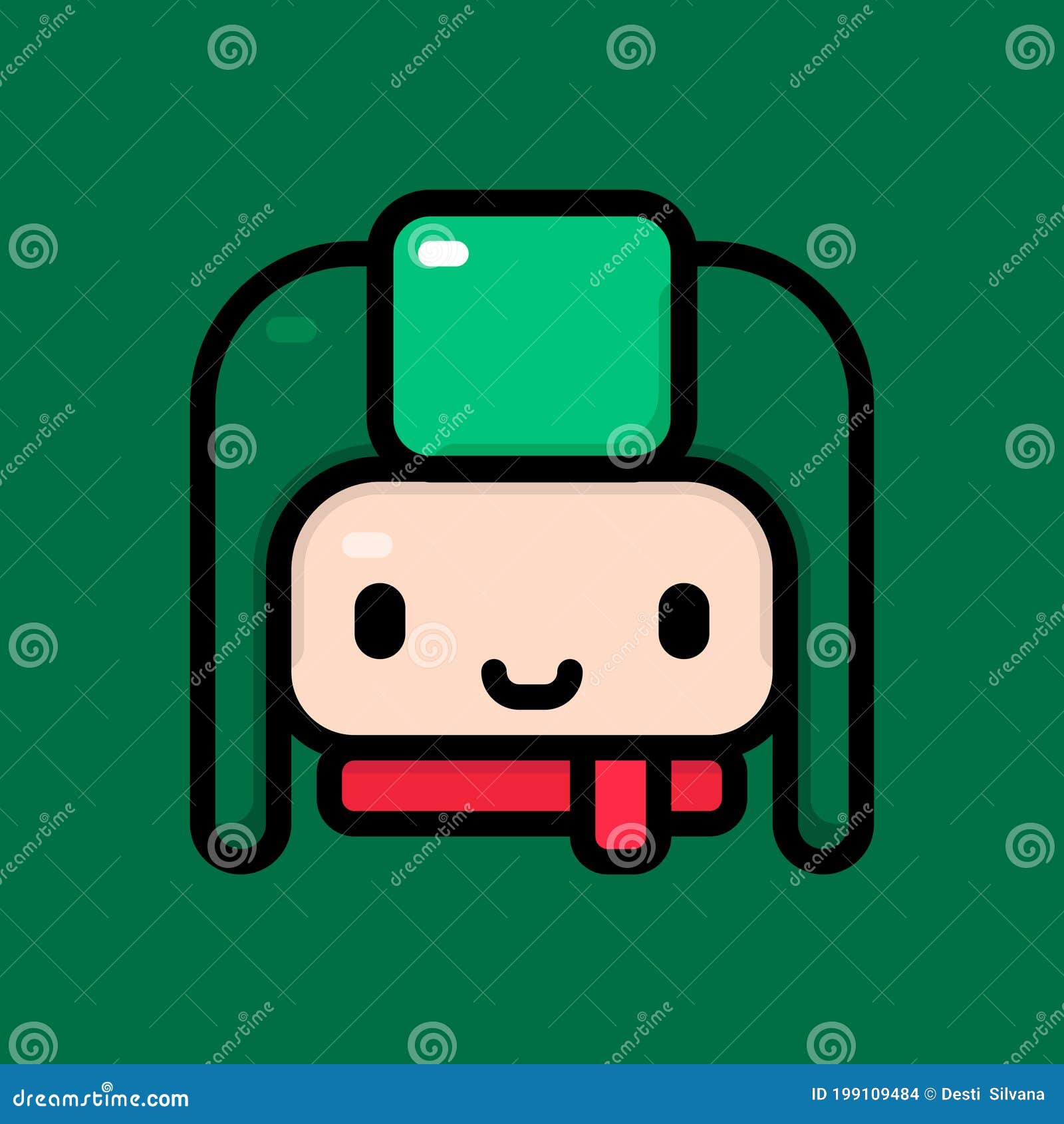 Green trapper cap hat Royalty Free Vector Image