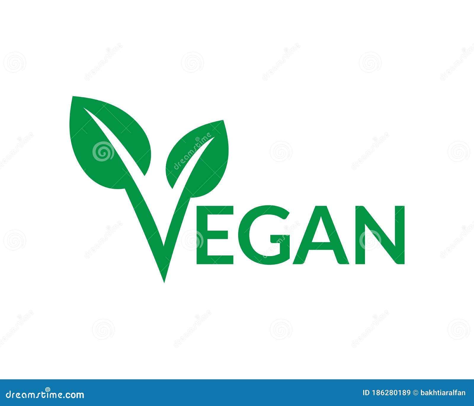 Vegan Leaf Logo Type Vector Stock Vector Illustration of green