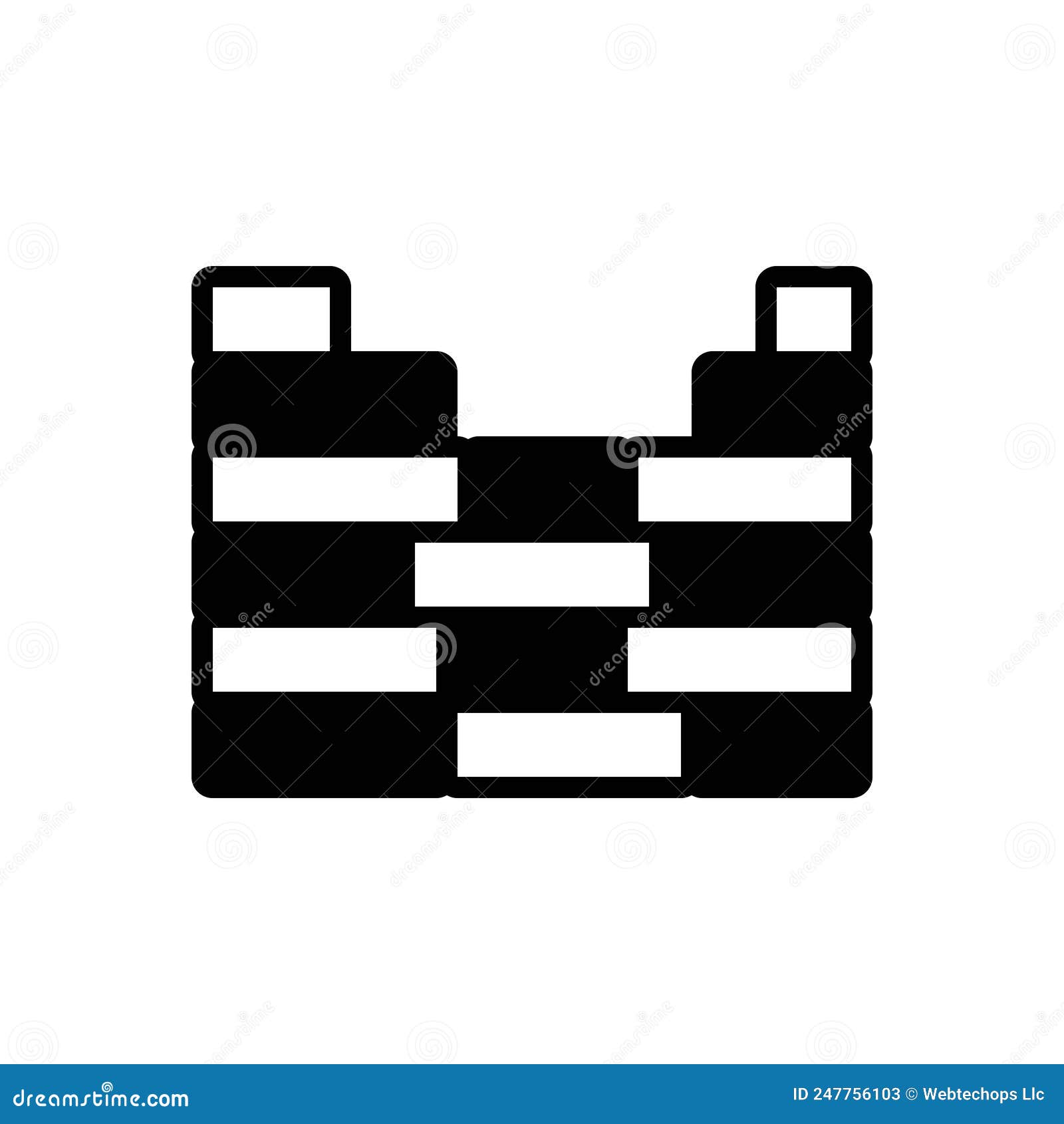 Black Solid Icon for Wall, Enclosure and Brick Stock Vector Illustration of enclosure, house