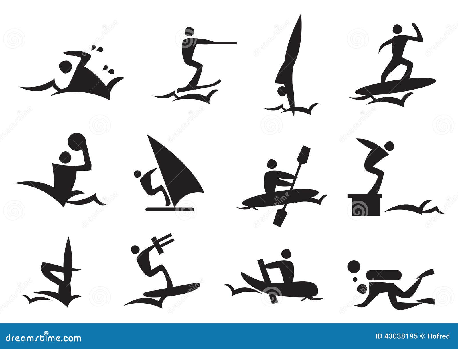 Icon Of Water Sports Man Stock Vector - Image: 43038195