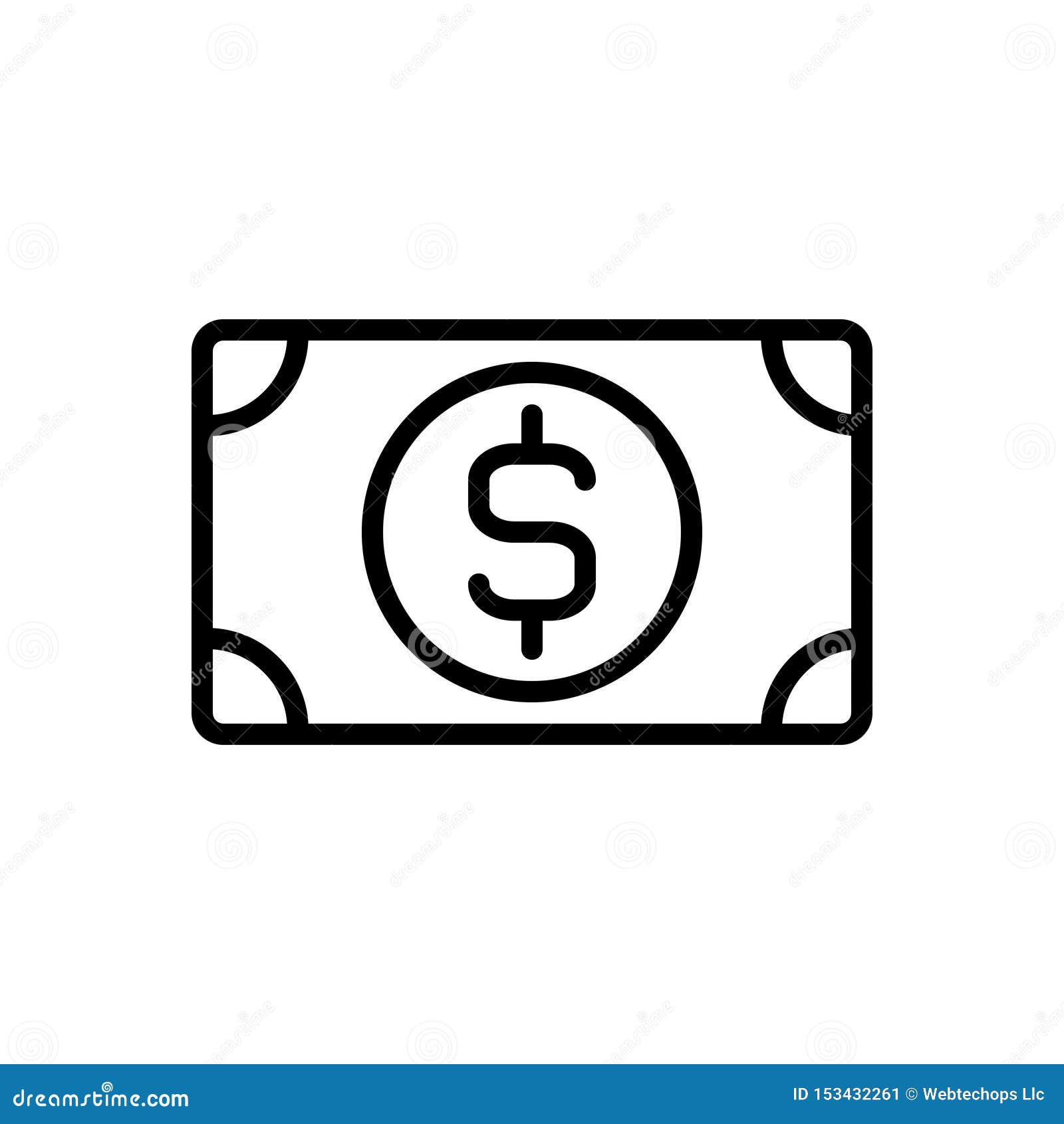 black line icon for wealth, money and riches