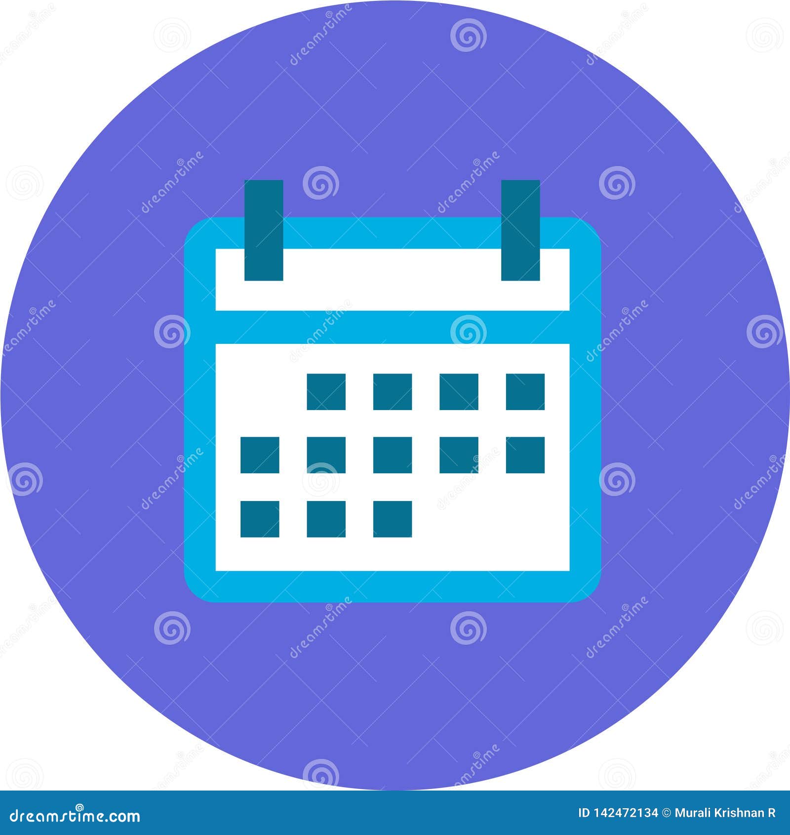 Calendar Icon for Android, IOS Applications and Web Applications Stock