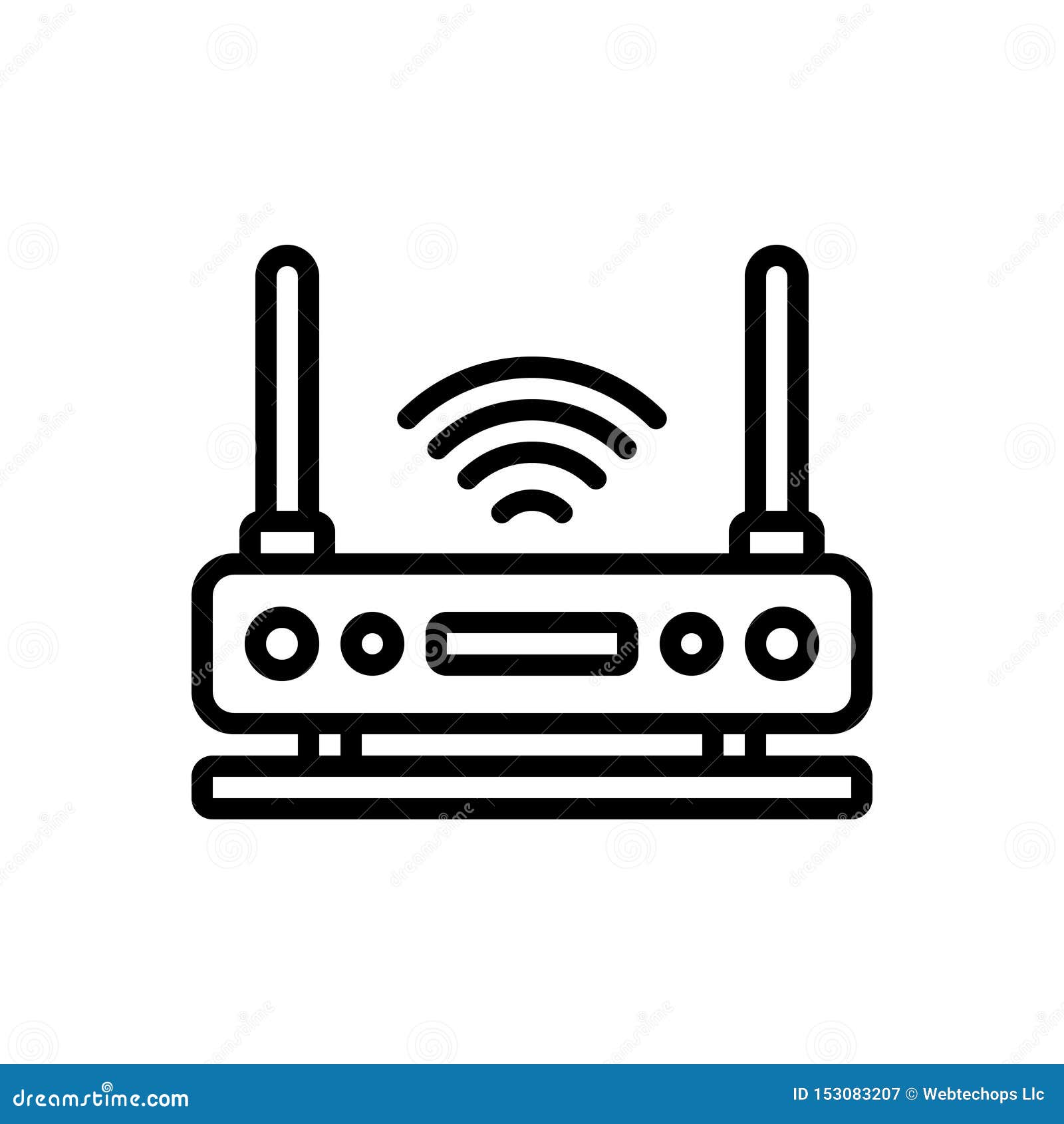 Black Line Icon for Wifi, Connection and Router Stock Illustration -  Illustration of silhouette, line: 153083207