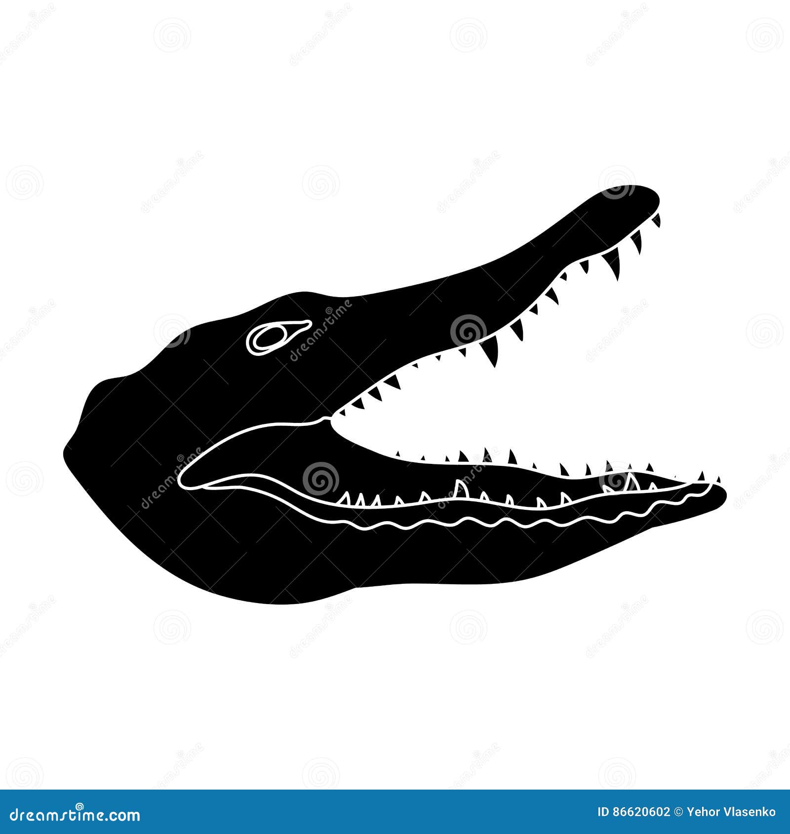 Ha Un Coccodrillo Come Simbolo Icona Del Coccodrillo Nello Stile Nero Isolata Su Fondo Bianco