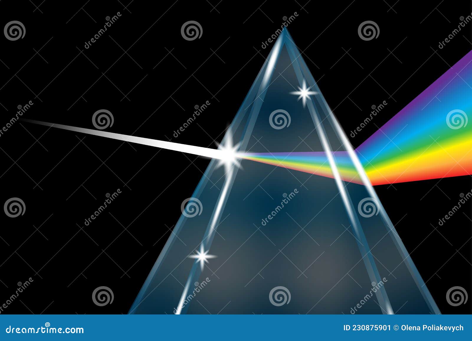 Icona Del Prisma Ottico Triangolare Dispersivo. Segno Del Fenomeno
