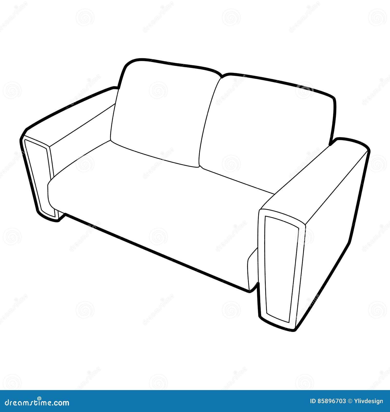 Контур дивана и кресла, значок