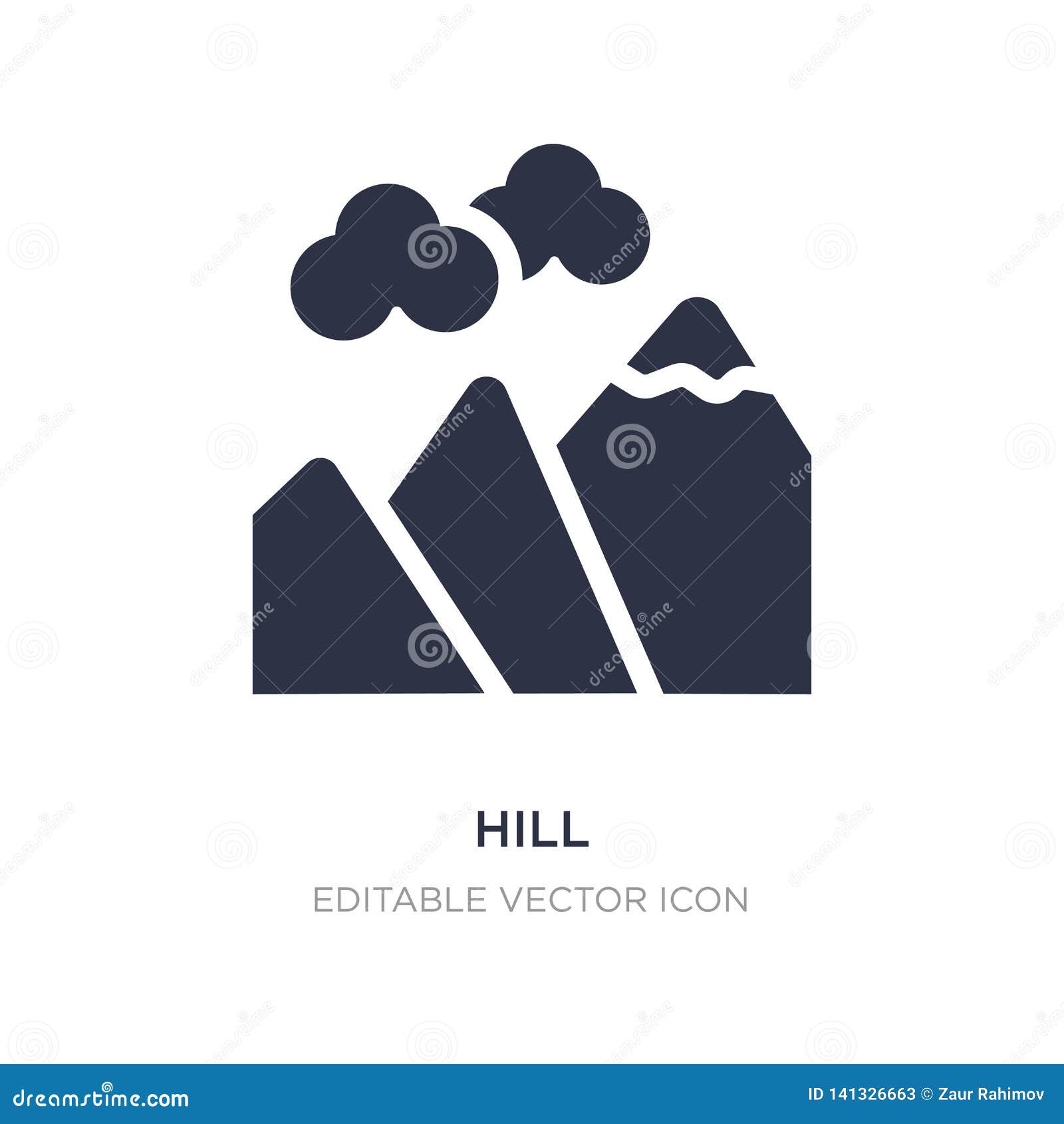 Icona della collina su fondo bianco Illustrazione semplice dell'elemento dal concetto della natura progettazione di simbolo dell'icona della collina