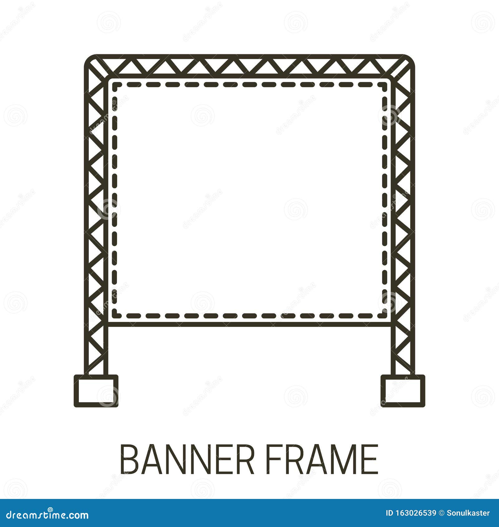 Icona Della Cornice Del Banner E Struttura Del Supporto Per La