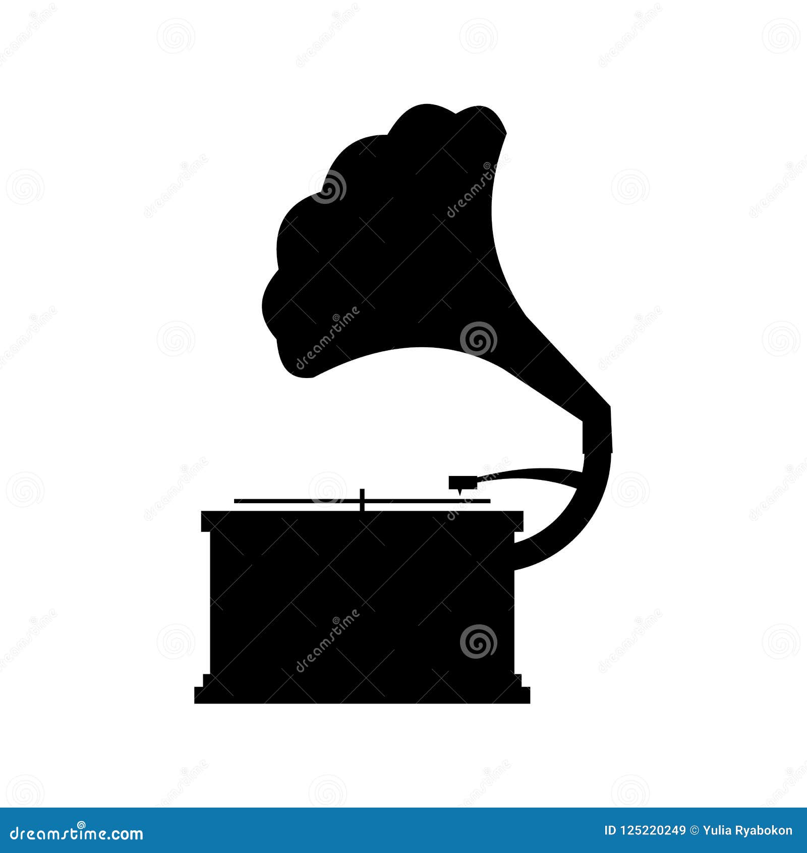 Icona nera del grammofono illustrazione vettoriale. Illustrazione di