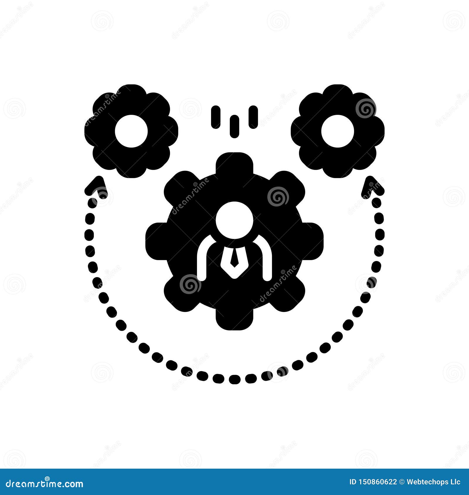 Icona solida nera per dinamismo, la regolazione e la ruota dentata. L'icona solida nera per il dinamismo, si stabilizza, vario, logo, la regolazione e ruota dentata
